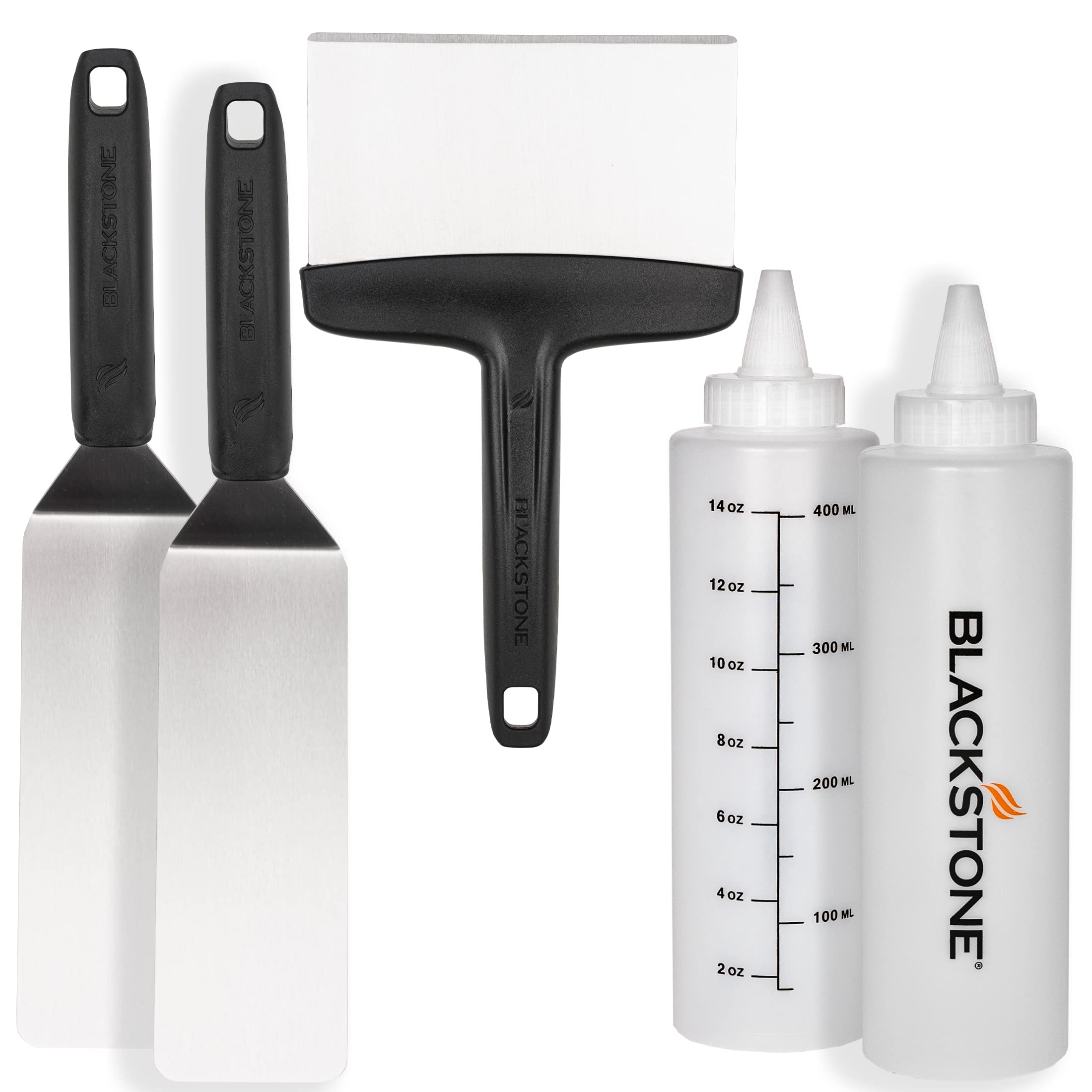 Blackstone Professional Grade Accessory Tool Kit (5 Pieces) 16 Oz Bottle, Two Spatulas, Chopper/Scraper And One Cookbook-Perfect