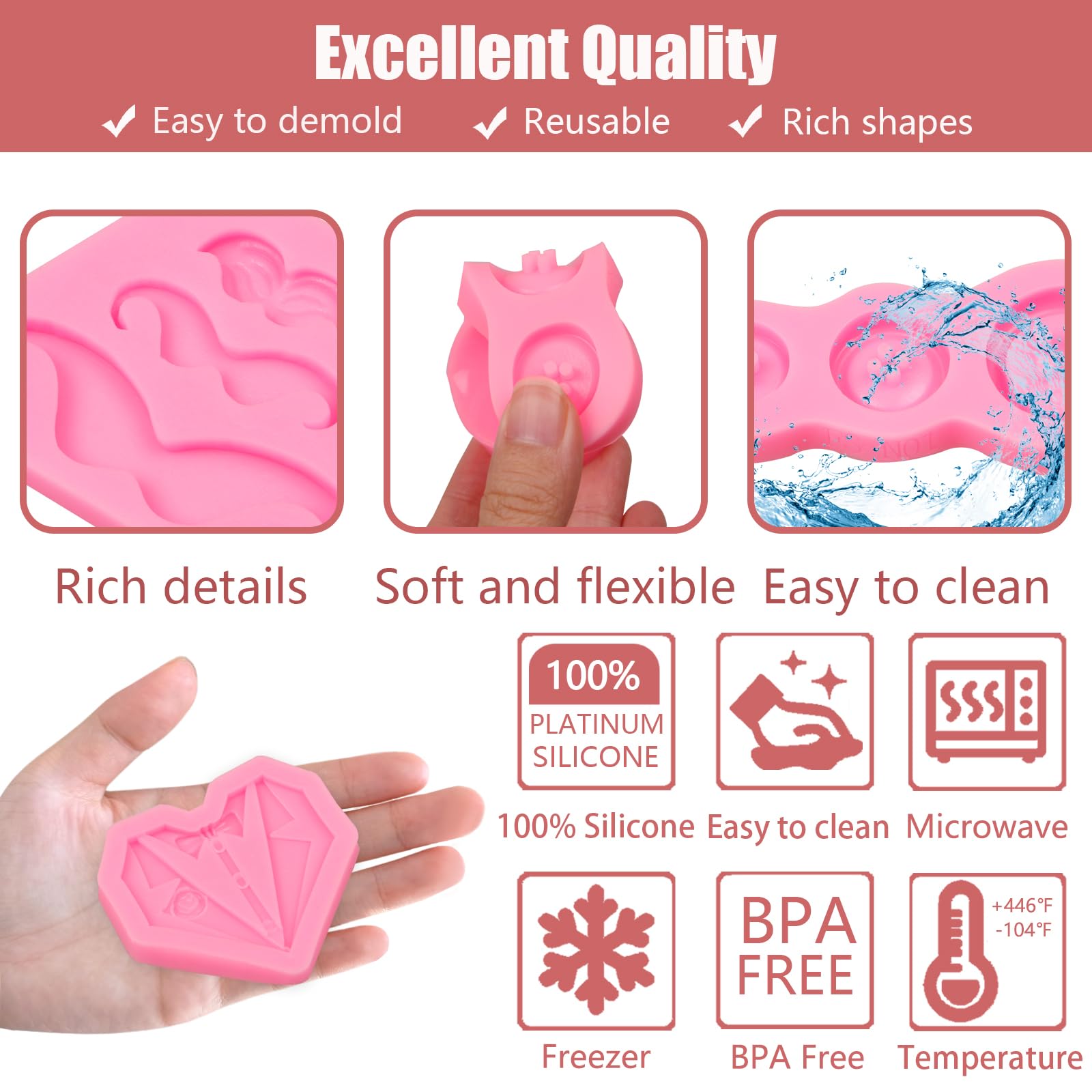 Father'S Day Bow Tie Silicone Molds 4 Pcs, Dad Beard Fondant Mold, Button Chocolate Mold For Cake Decoration Candy Cupcake Toppe