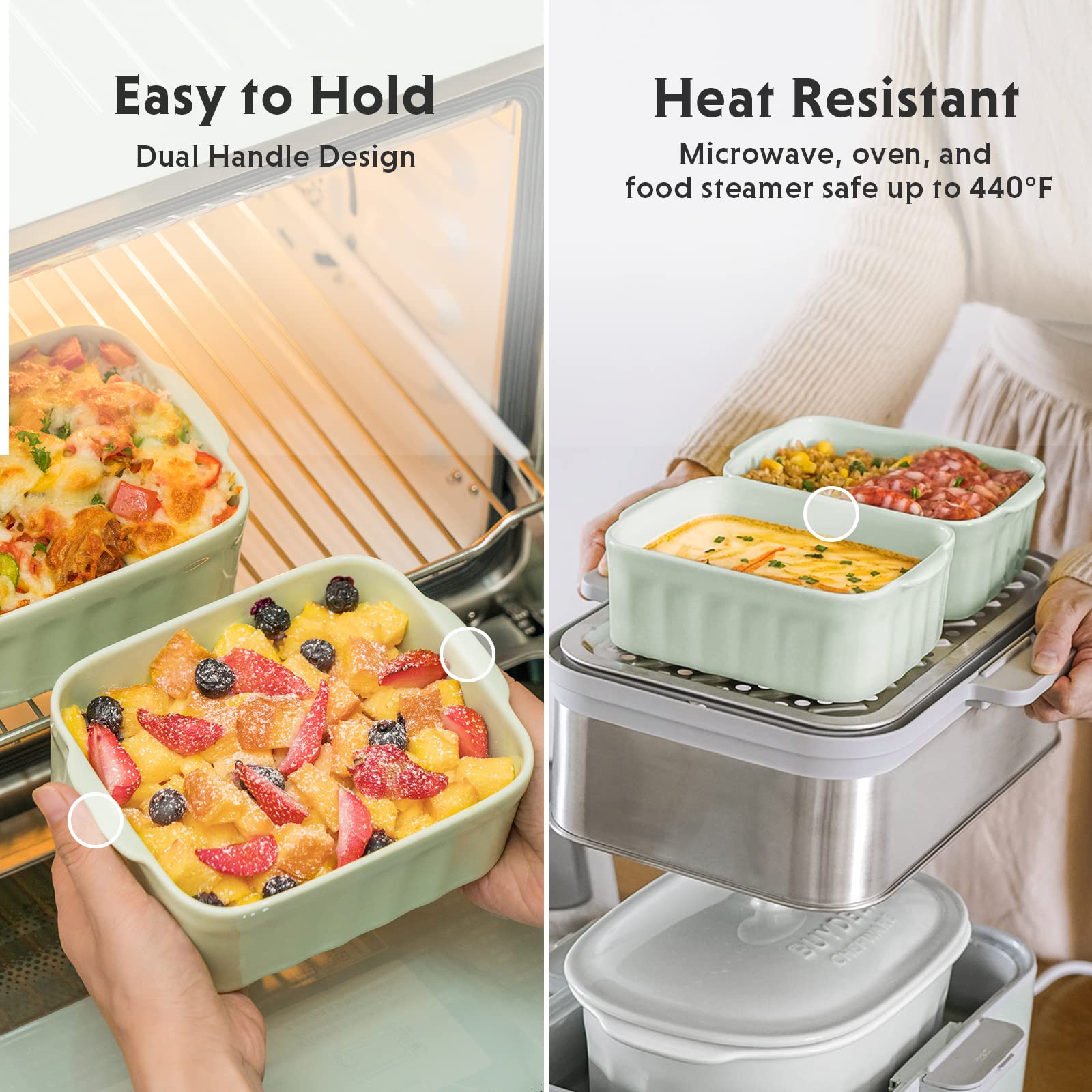 Buydeem Ceramic Food Storage Container With Airtight Lid, 28 Oz Bento Lunch With Airlock Lid, Stackable Bento Box Microwaveable,