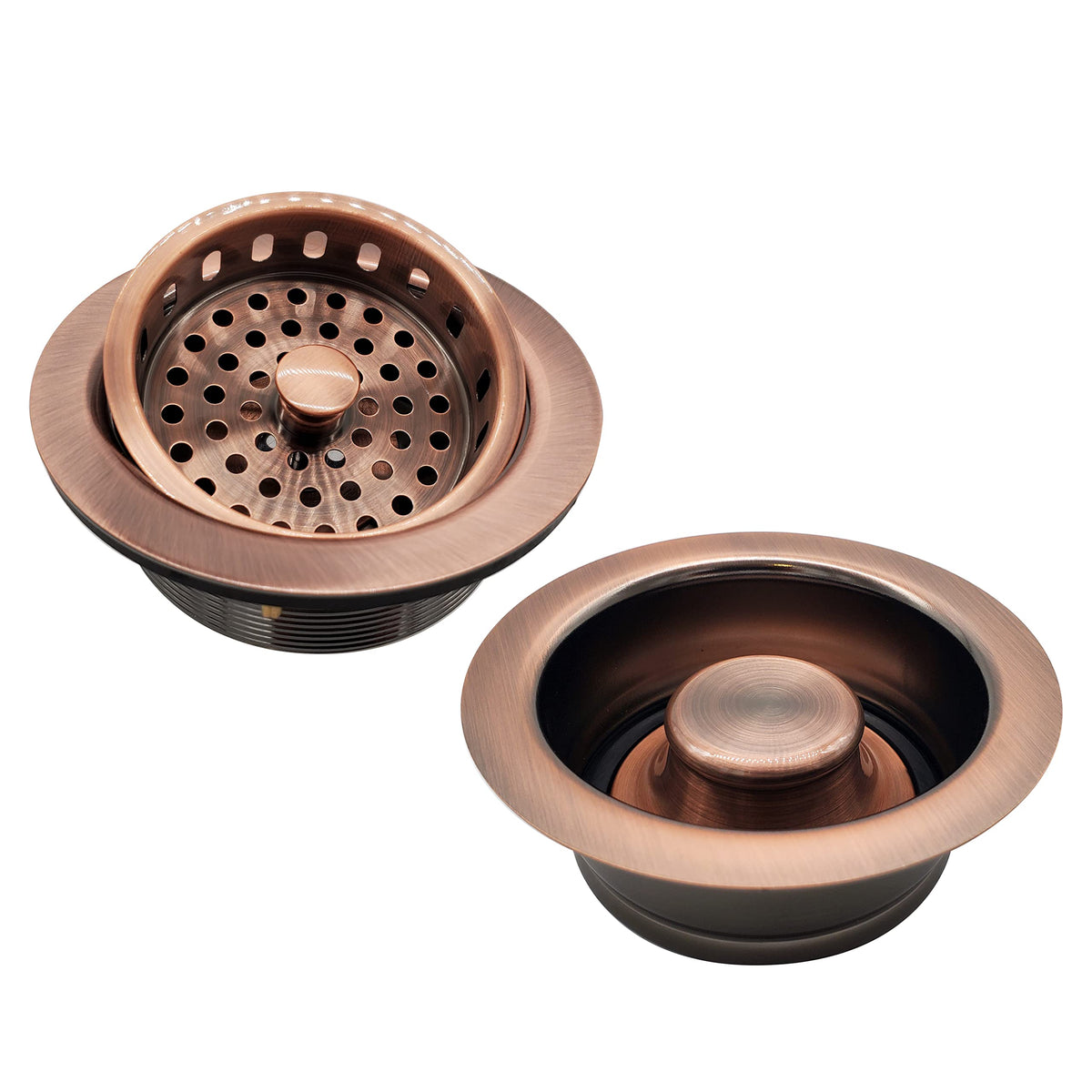 Westbrass A2165-11 4-1/4'' Od Post Style Large Kitchen Basket Strainer With Waste Disposal Flange And Stopper Drain Set, 1-Pack,