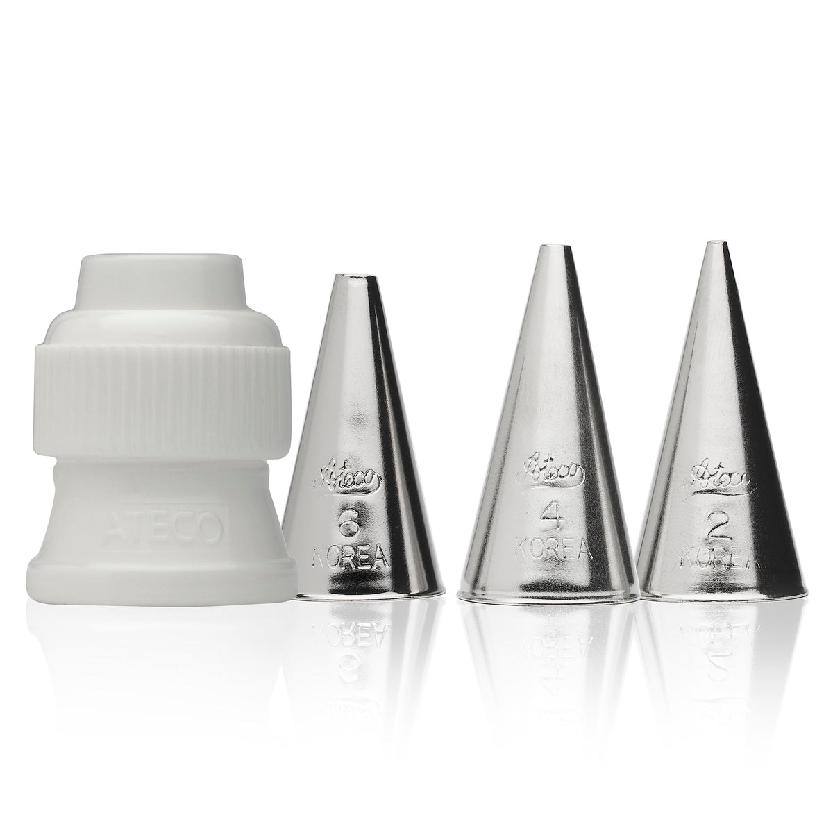 Ateco Writing Cake Decorating Tips, 4-Piece Set, Silver