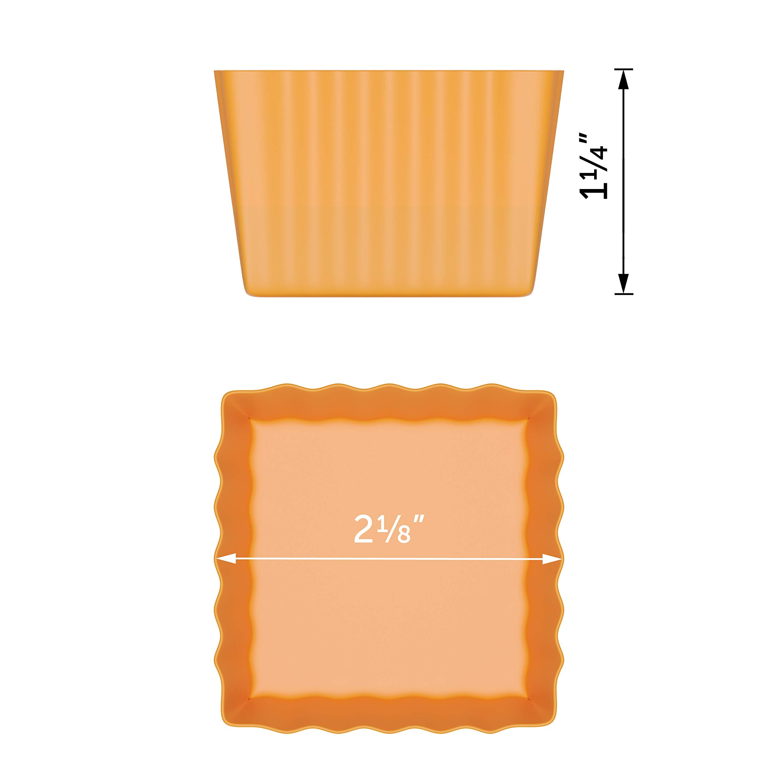 Bakerpan Silicone Square Molds For Baking, Baking Cups, Mini Cake Molds, Square Cupcake Liners, 1.5 Inch Square Cups - Set Of 12