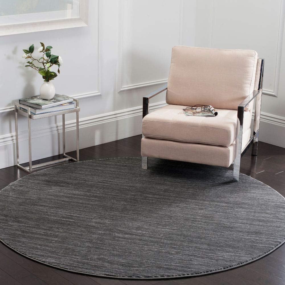 SAFAVIEH Vision Collection 9 Round Grey VSN606D Modern Ombre Tonal Chic Non-Shedding Dining Room Entryway Foyer Living Room Bed