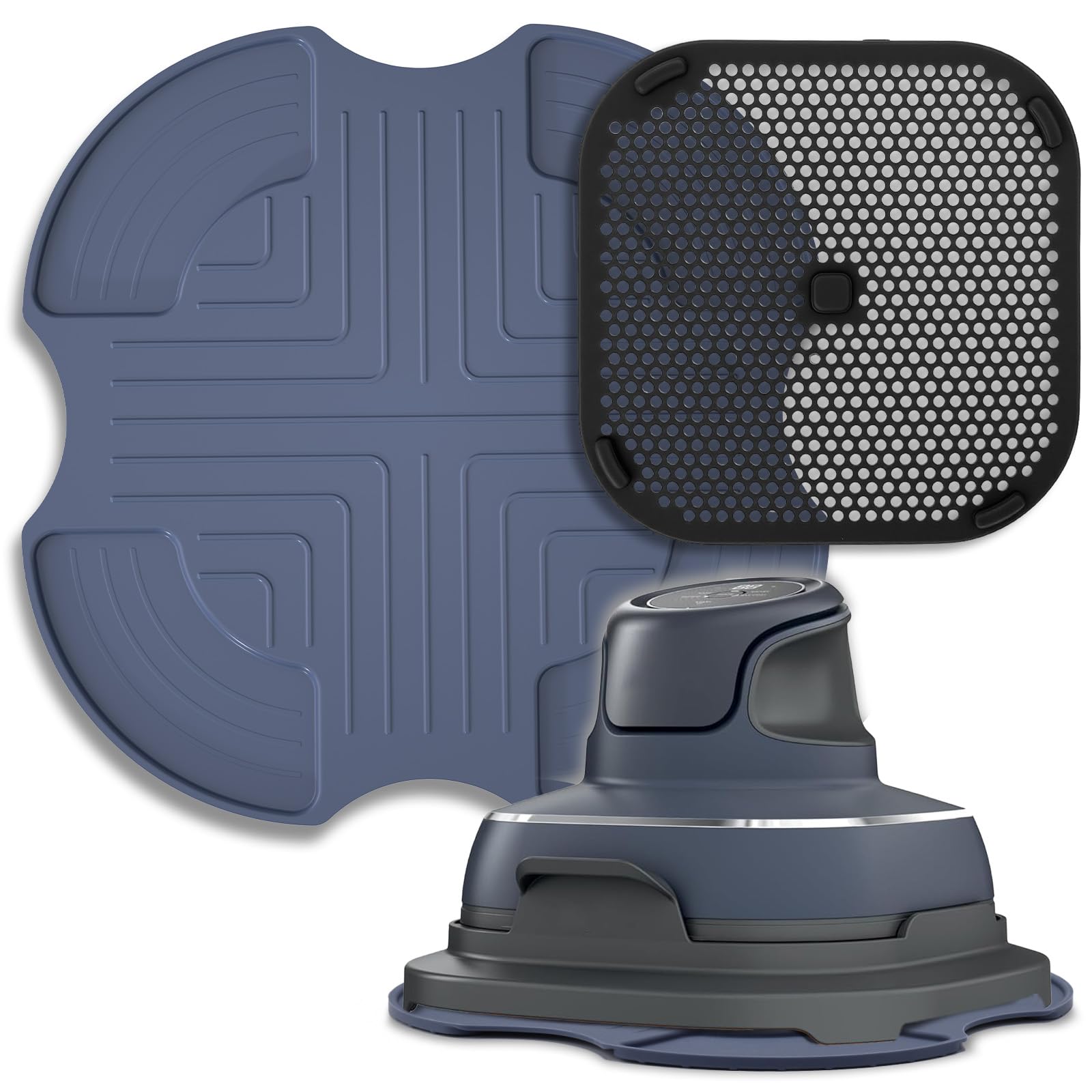 Palksky Air Fryer Heat Resistant Mat & Splatter Shield for Ninja Crispi Airfryers,Silicone Trivets & Splatter Guard for Ninja Cr