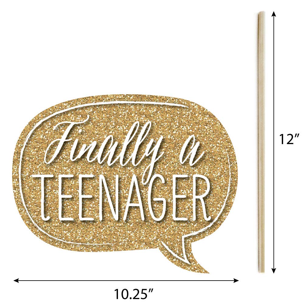 Big Dot Of Happiness Chic 13Th Birthday - Pink, Black And Gold - Photo Booth Props Kit - 20 Count