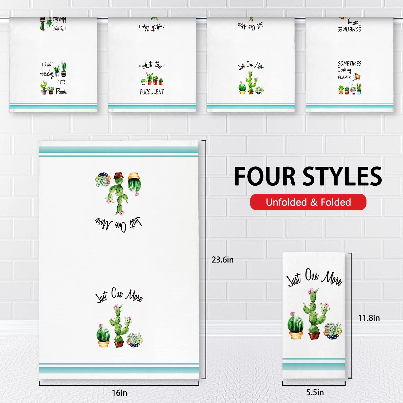 Nialnant Dish Towels Plant Lovers Gifts Tea Towel for Kitchen Decorative Kitchen Towels Succulents Cactus Plants Gifts for Plant Lovers Mom Gardening Housewarming Gifts