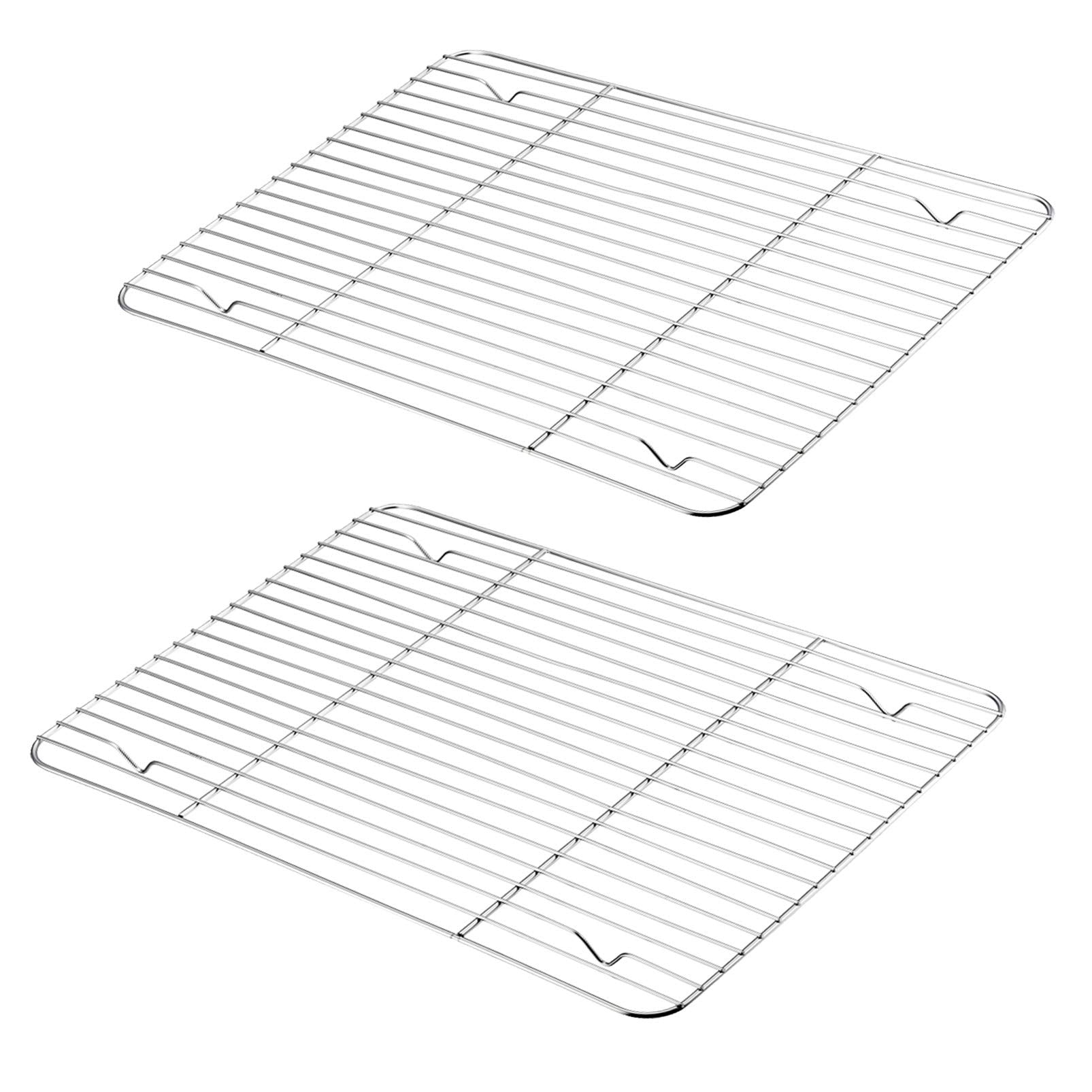 P&P Chef Cooling Rack Pack Of 2, Stainless Steel Baking Racks For Baking Roasting Grilling Drying, Rectangle 15.3''X11.25''X0.6'