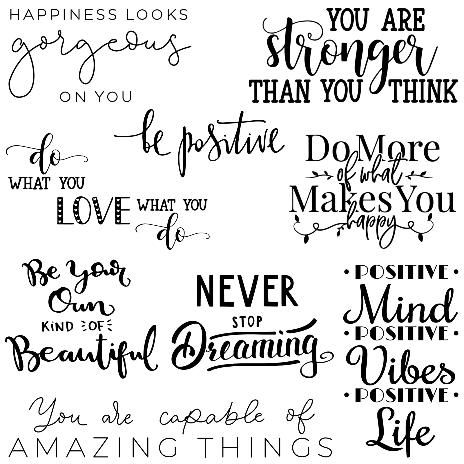 Ctosree 9 Pcs Vinyl Wall Stickers Inspirational Saying Wall Decals Motivational Saying Wall Stickers And Murals Large Removable