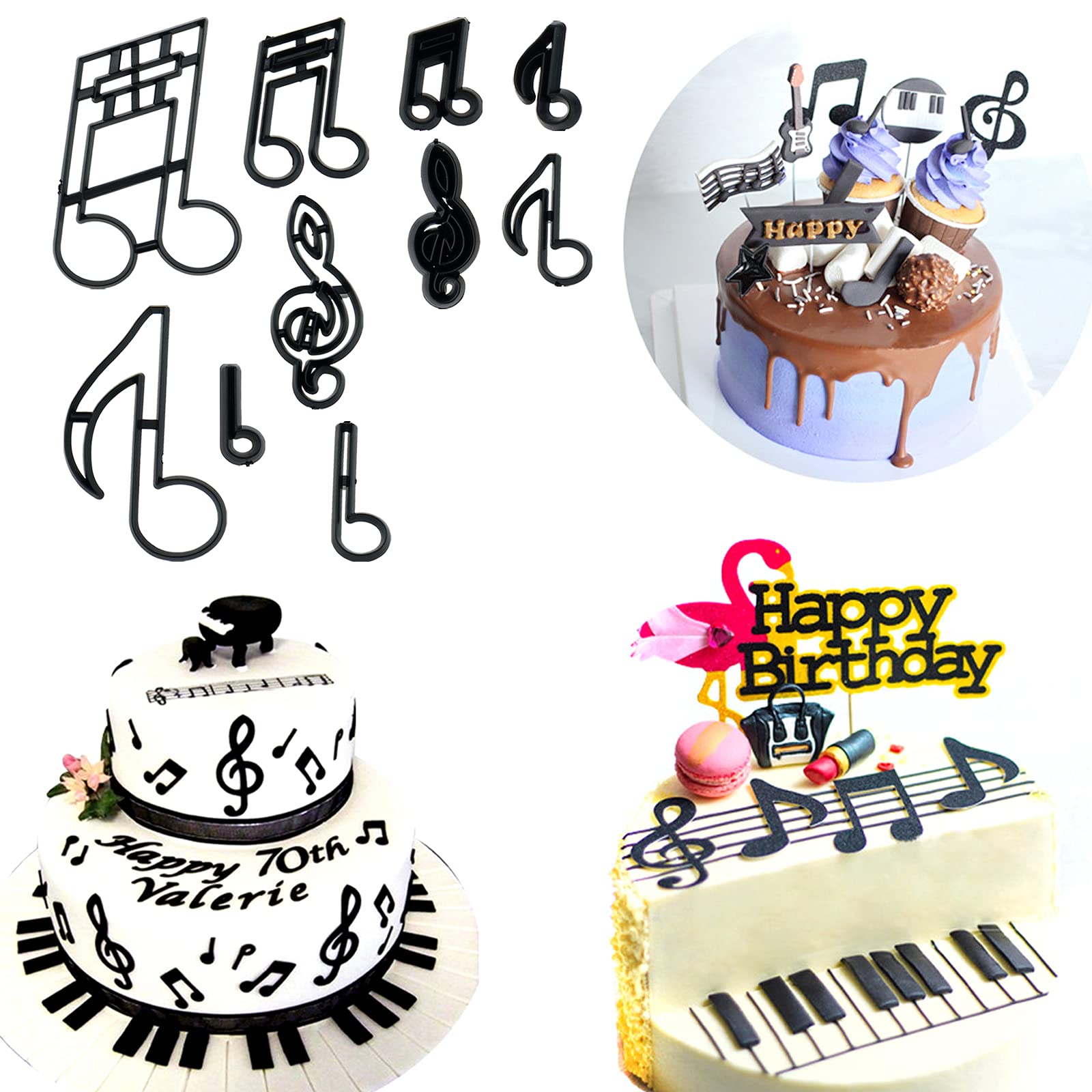 20 Pcs Music Theme Fondant Cookie Cutters Set For Anniversary Bridal Engagement Cake Decorating Diy Sugar Craft Cutting Tool