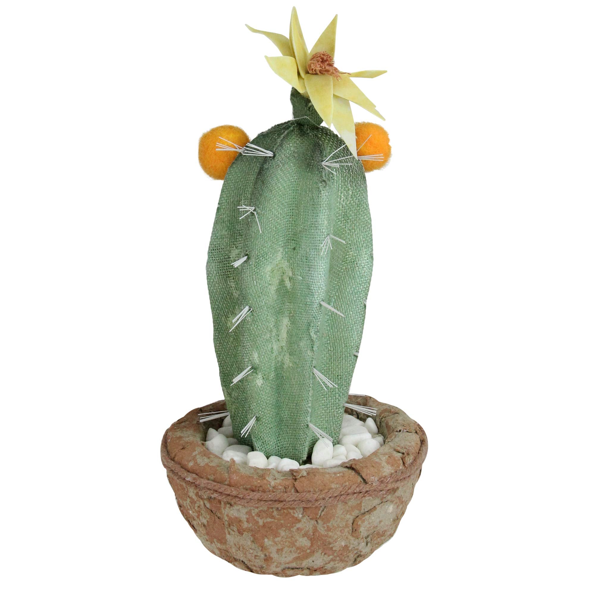Northlight 12 Green Potted Southwestern Style Artificial Cactus Plant with Flowers