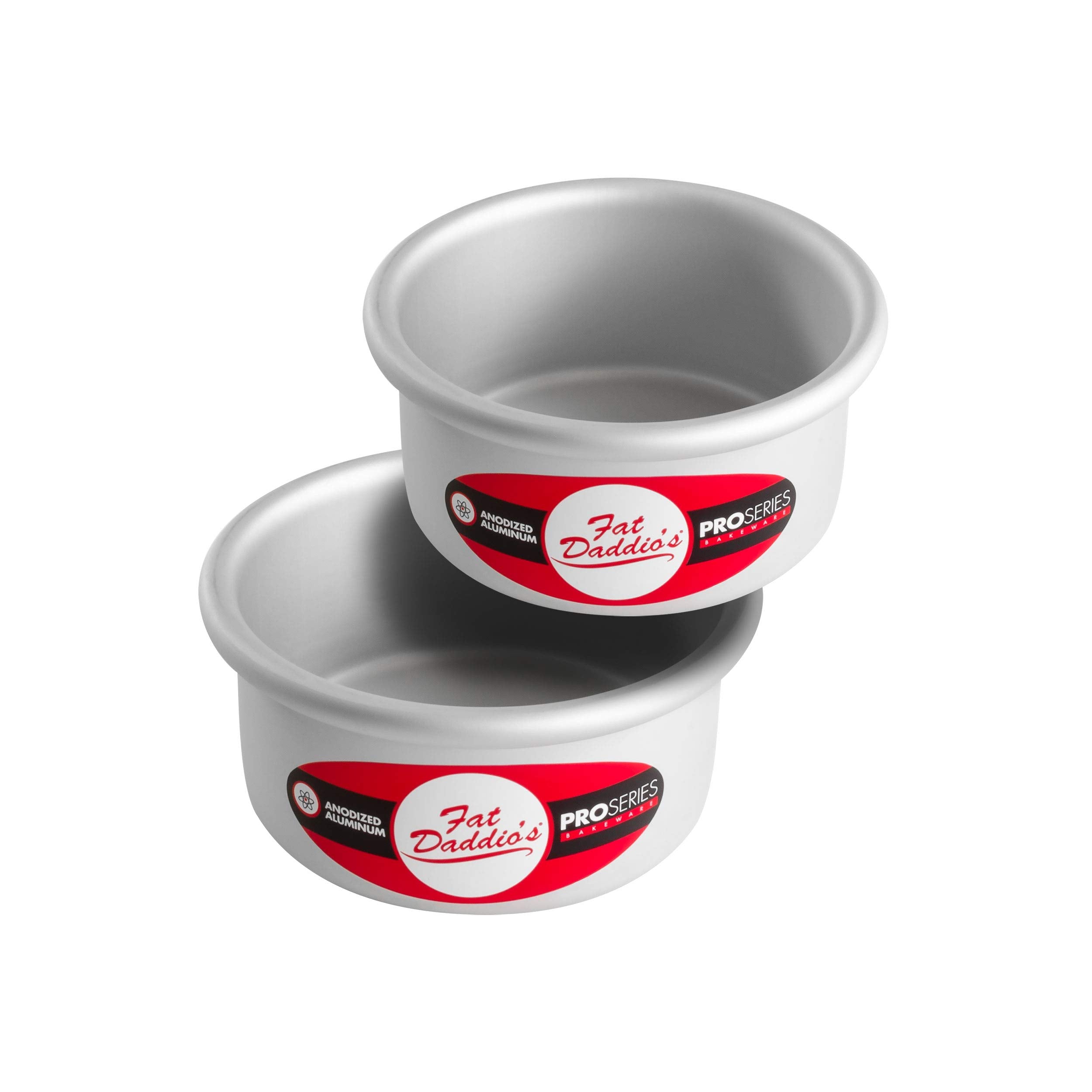 Fat Daddio'S Anodized Aluminum Round Cake Pans, 2 Piece Set, 4 X 2 Inch