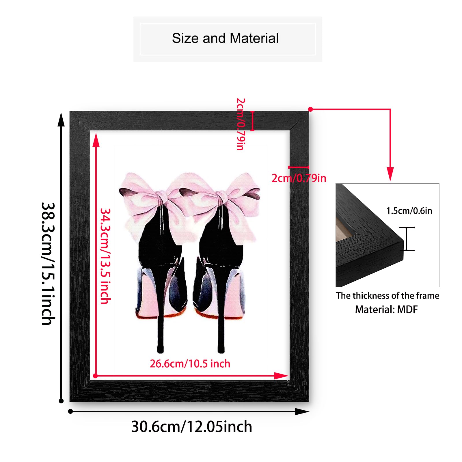 Framed Pink Fashion Wall Art Prints With Frame Set Of 6 Makeup Art Pictures Wall Decor Canvas Print Poster Modern Girls Room Dec