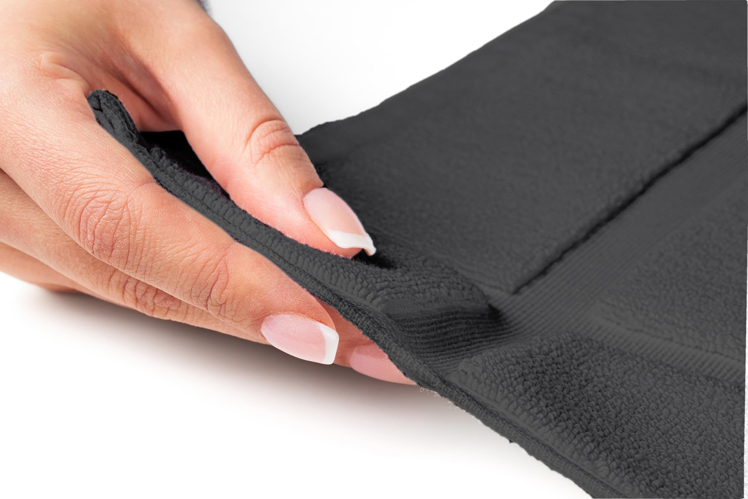 Ample Decor Cotton Bath Mats 2 Pack 34 X 20 Inches 1350 Gsm Oeko Tex Certified Solid Construction Thick & Plush, For Bathroom Fl