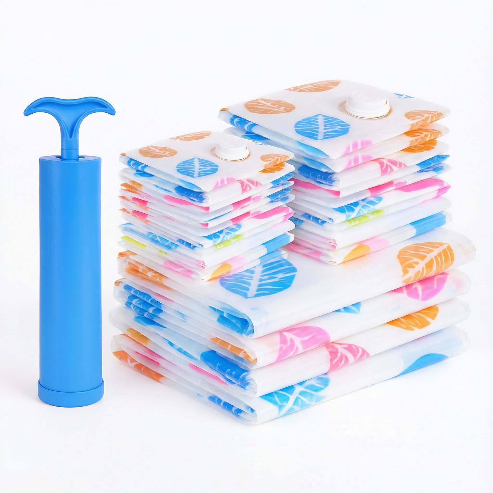 Vacuum Bags For Clothes Storage | Jumbo Space Saver Bags For Clothes, Comforters, Blankets & Suitcase Organization | Includes Ha