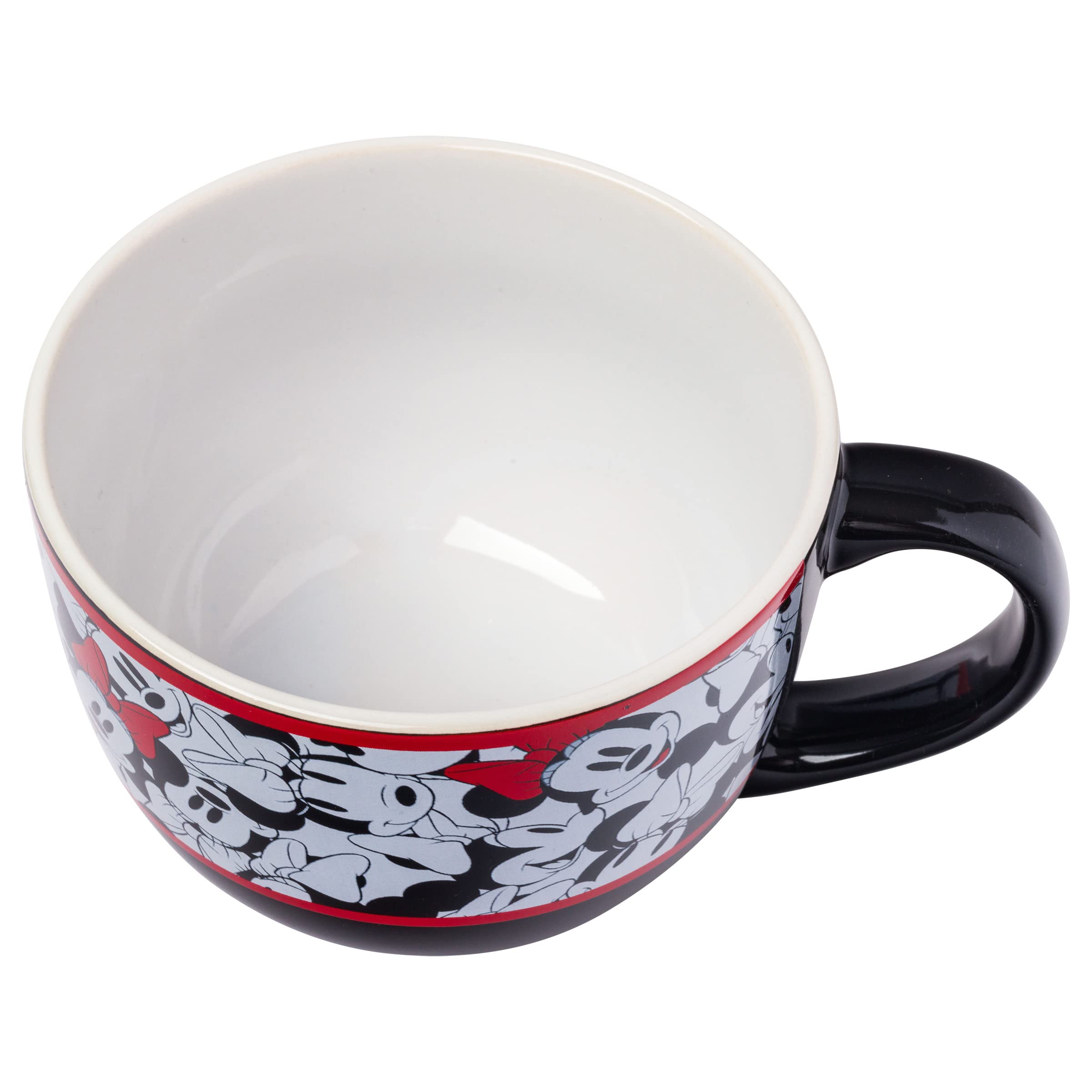 Silver Buffalo Disney Classic Minnie Rocks The Dots All Over Faces Ceramic Soup Mug, 24 Ounces