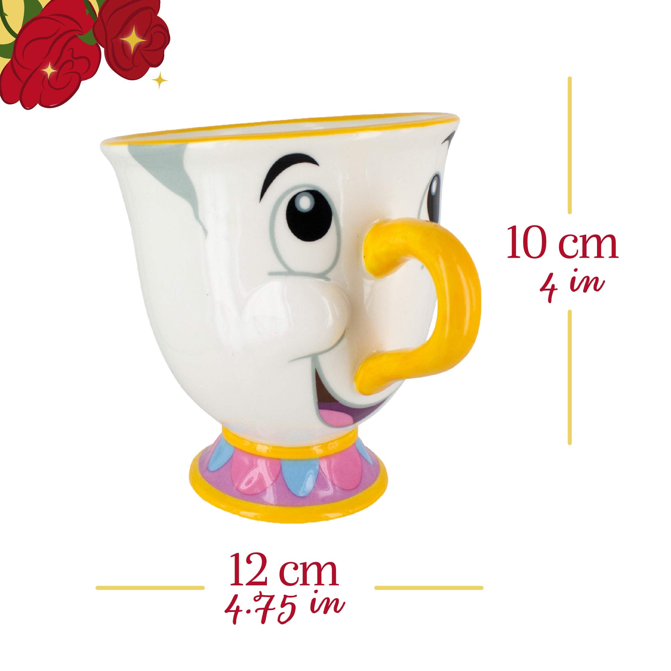 Disney Beauty And The Beast Offical Licensed Chip Tea Cup By Paladone, 9Oz Ceramic Coffee Mug A Disney Princess Collectible Nove
