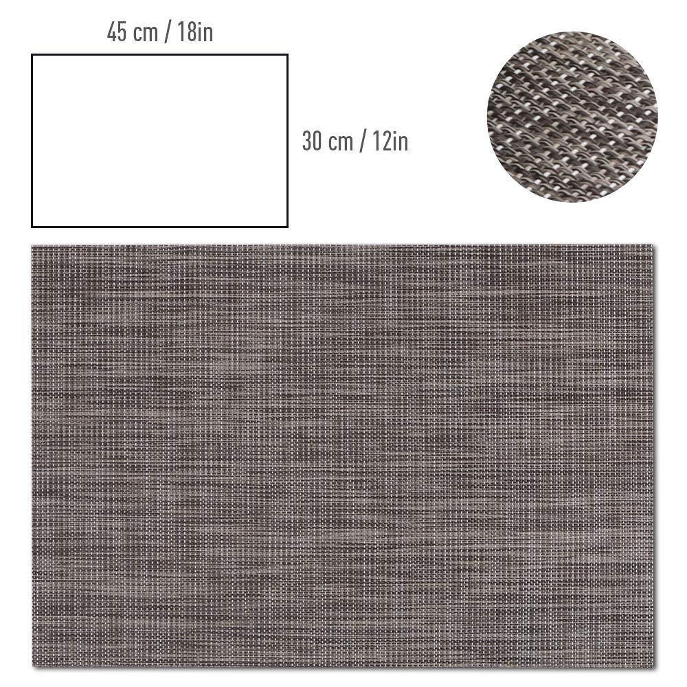 Homedge Pvc Placemat, 4 Pcs Of Non-Slip Heat Resistant Place Mats, Washable Vinyl Placemats, Set Of 4 - Linen Gray
