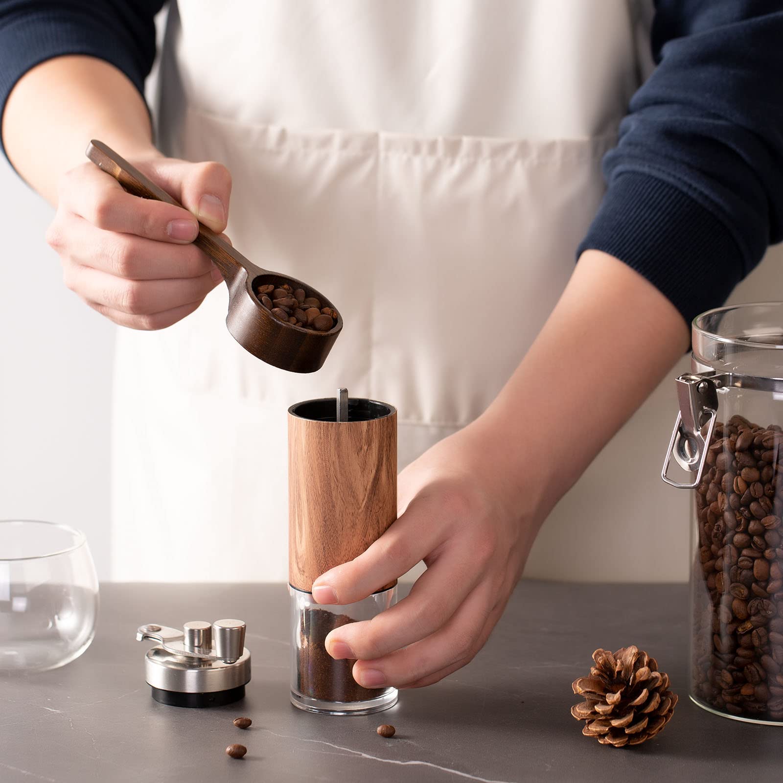 Bamboo Coffee Scoop Small Scoop Long Handle Scoop Glass Food Jars Scoop Measuring Scoop