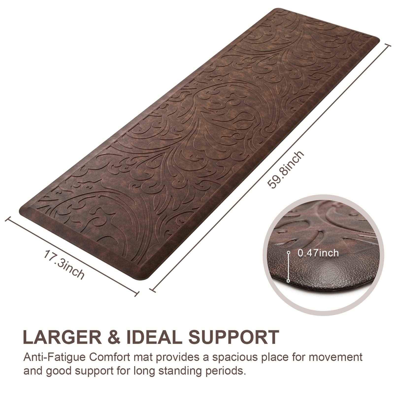 Kmat Kitchen Mat Cushioned Anti-Fatigue Waterproof Non-Slip Standing Mat Ergonomic Comfort Rug For Home,Office,Sink,Laundry,Desk