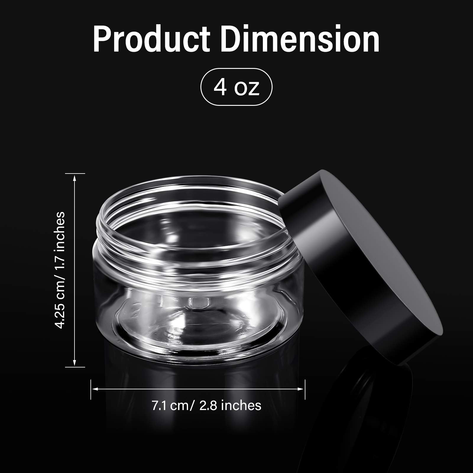 SATINIOR 500 Pcs Plastic Jars Bulk Empty Cosmetic Container Jars with Lids Leak Proof Round Clear Makeup Sample Containers for C