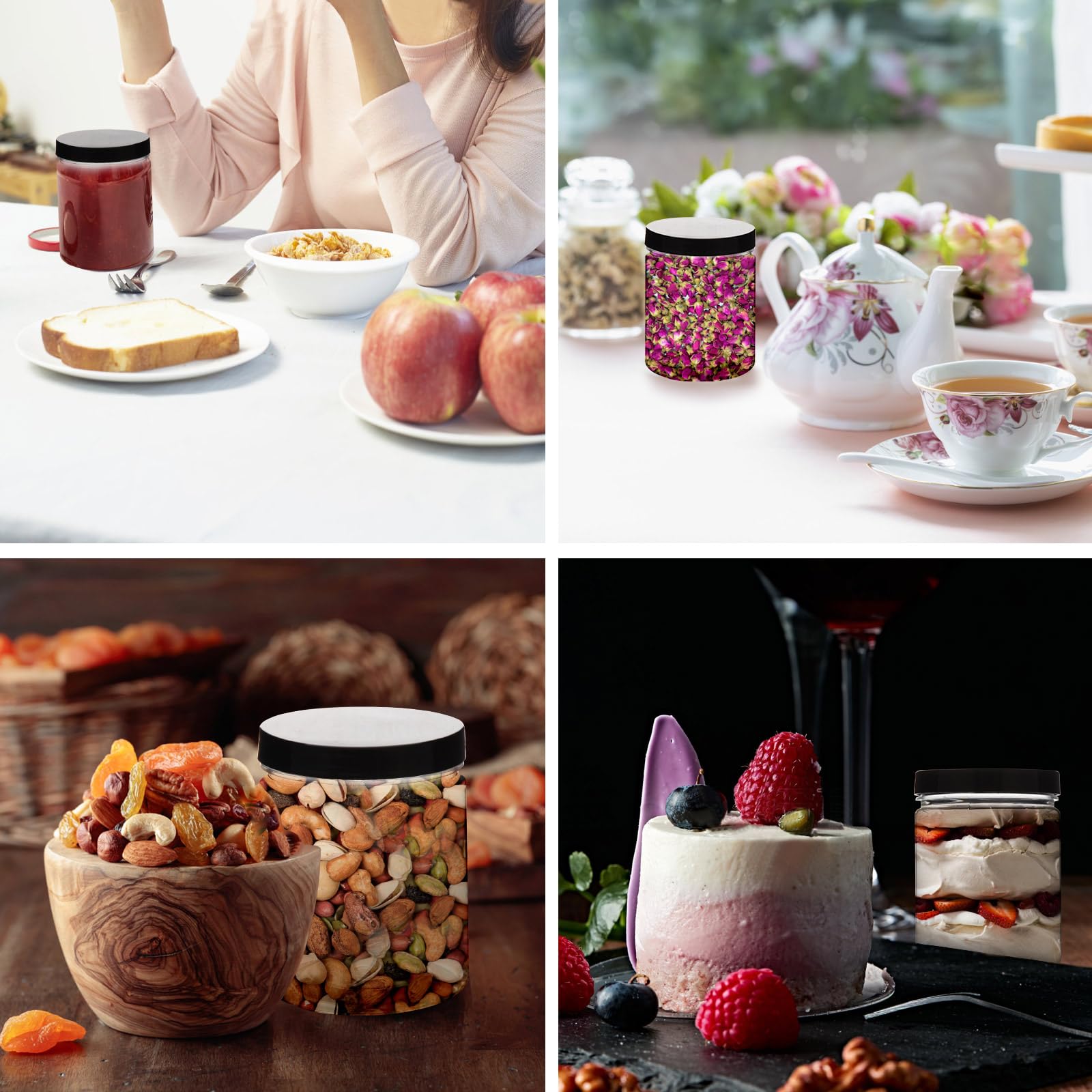 8 Oz Plastic Containers With Lids, Muxincamp 36 Pack 8 Oz Plastic Jars With Screw On Lids Empty Round Slime Jar Cosmetics Contai