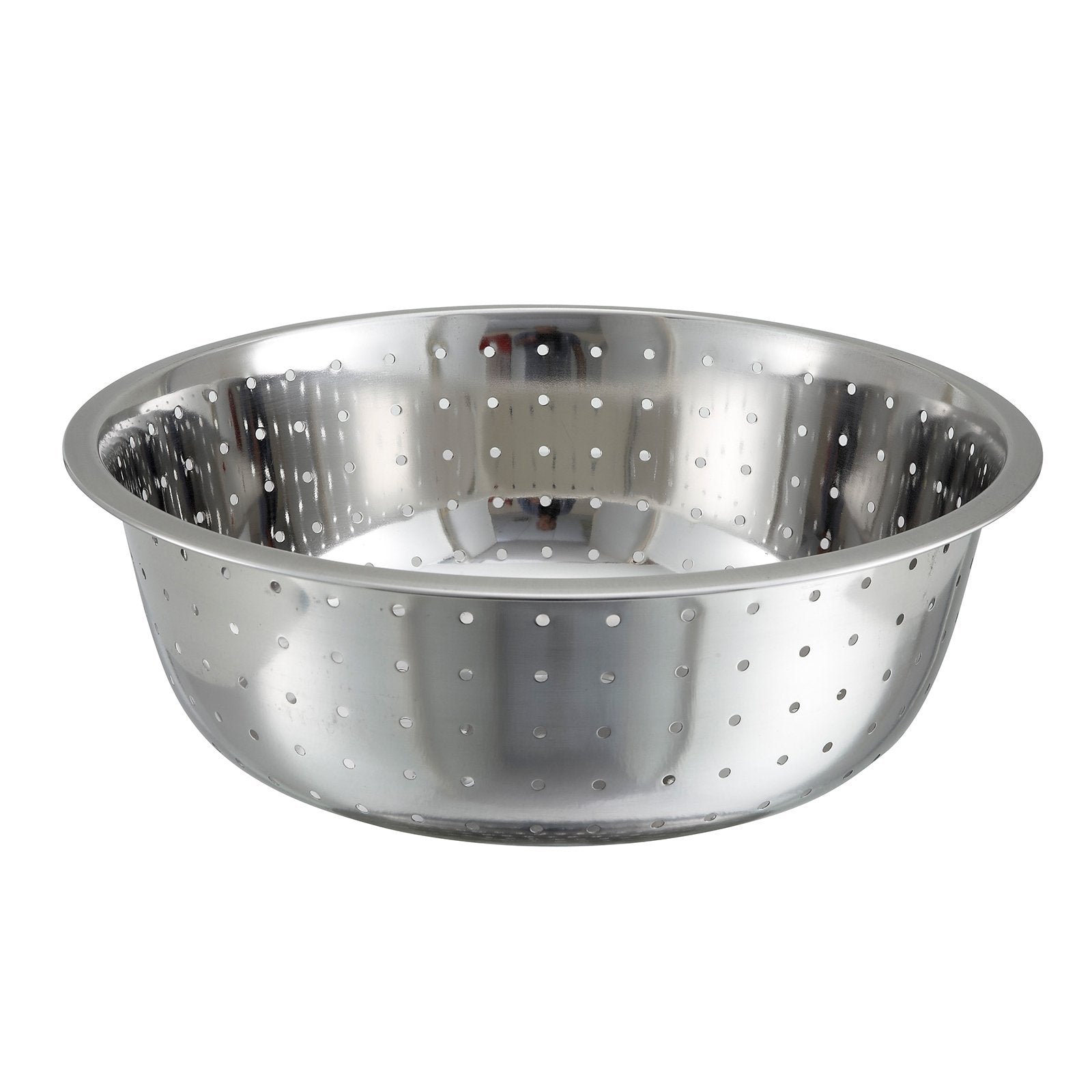 Winco Stainless Steel Chinese Colander With 5Mm Holes, 15-Inch Diameter, Medium, Stainless Steel
