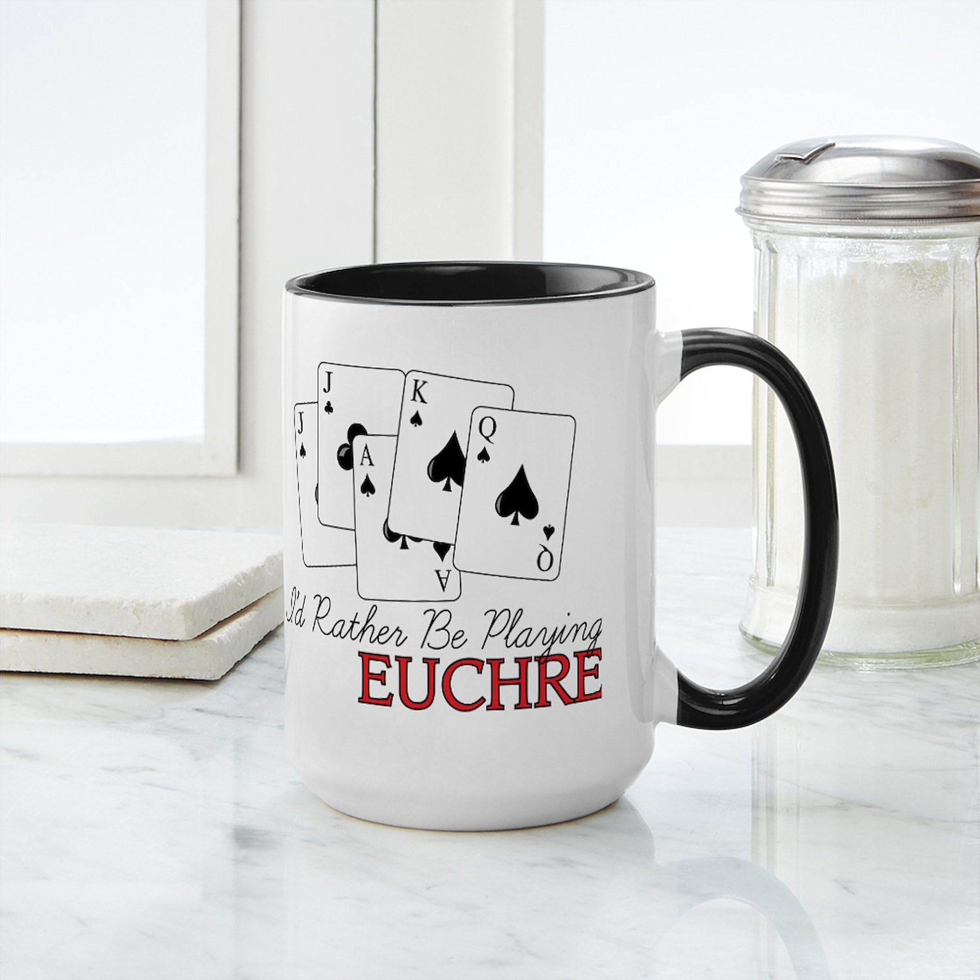 CafePress Euchre Playing Large Mug 15 oz (444 ml) Ceramic Coffee Mug
