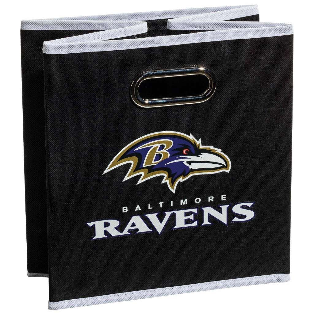Franklin Sports Nfl Baltimore Ravens Collapsible Storage Bin Nfl Folding Cube Storage Container Fits Bin Organizers Fabric Nfl T