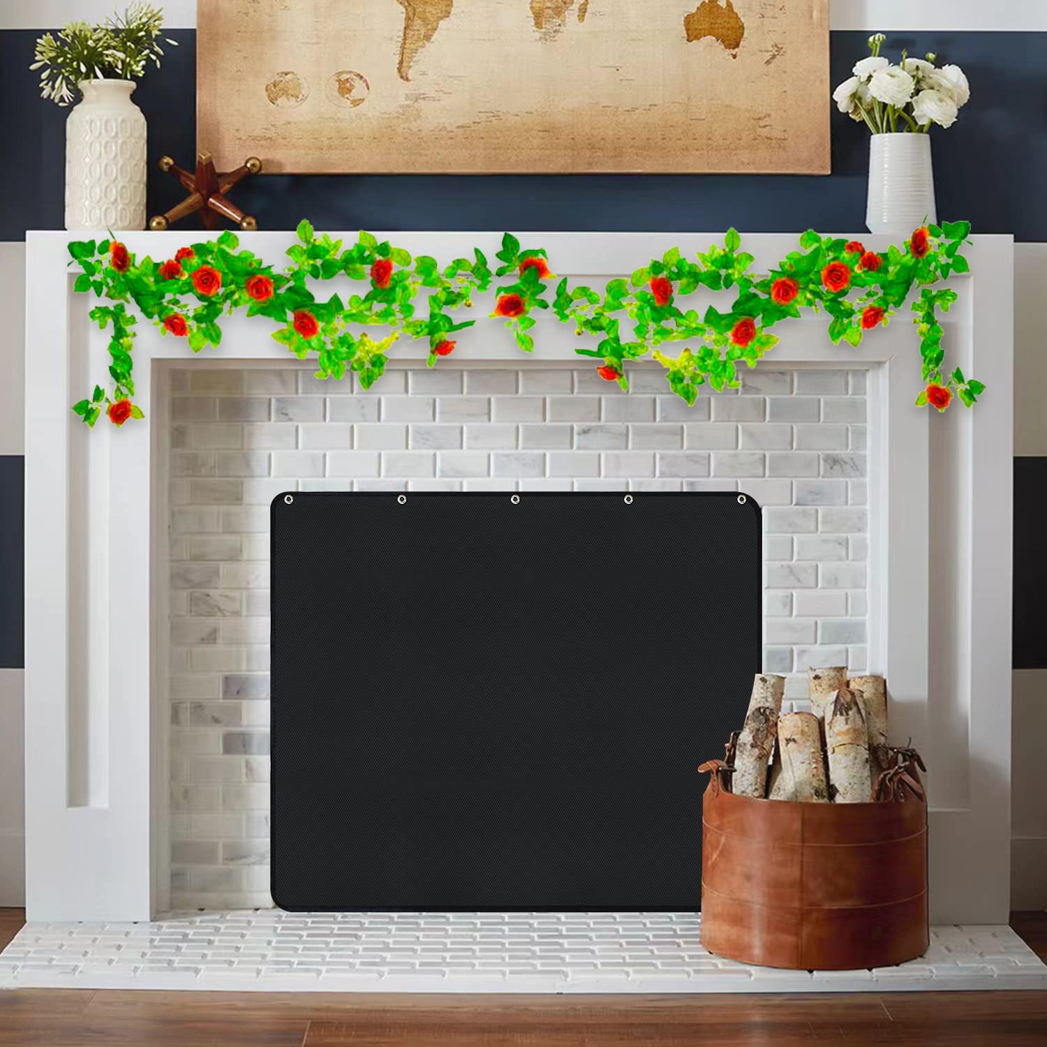 Magnet Fireplace Cover, Fireplace Insulation Draft Blocker, Magnetic Fireplace Blanket for Heat Loss, Fireplace Flue Blocker, Fi