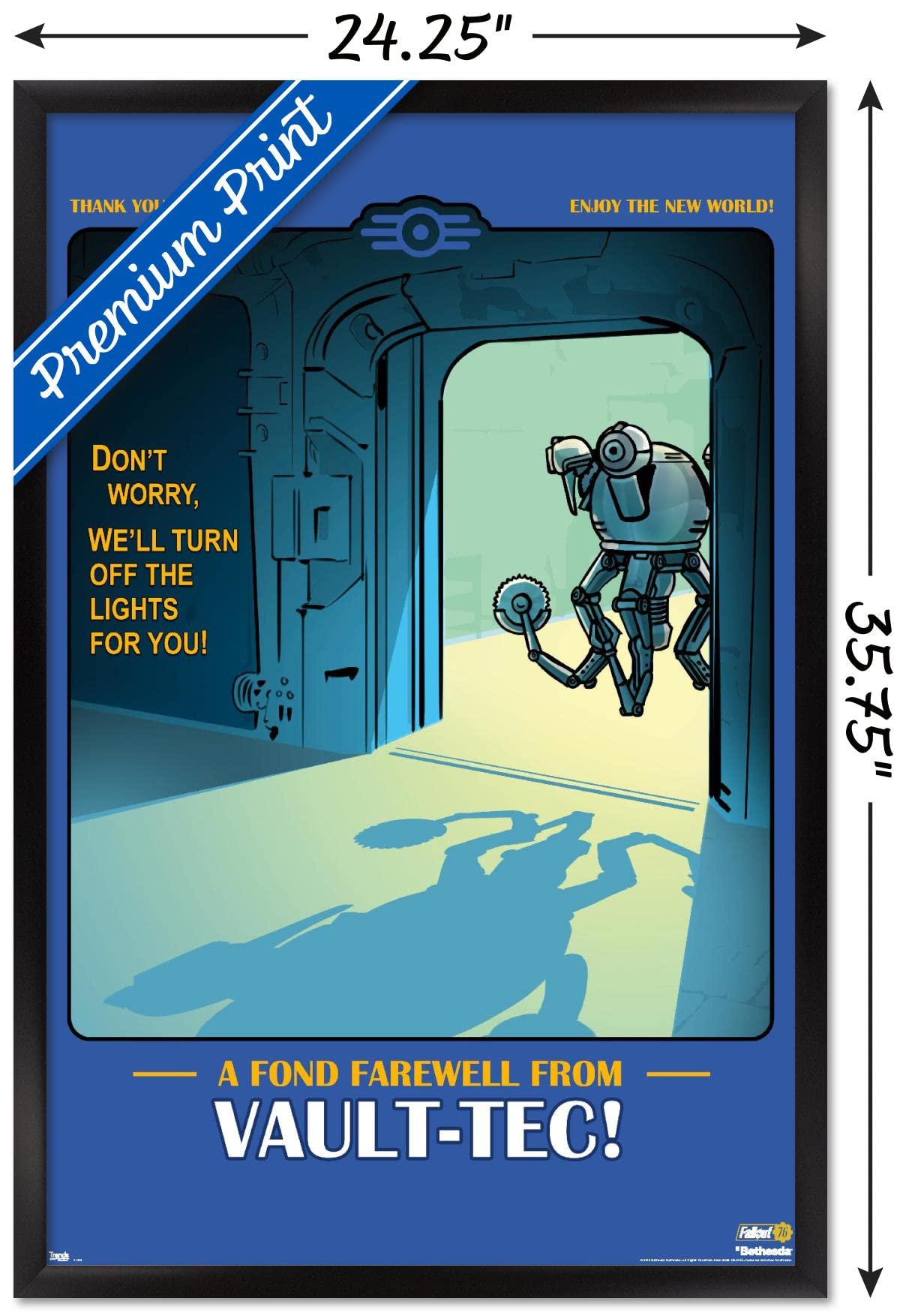 Trends International Fallout: 76 - Fond Farewell Wall Poster, 22.37'' X 34.00'', Black Framed Version