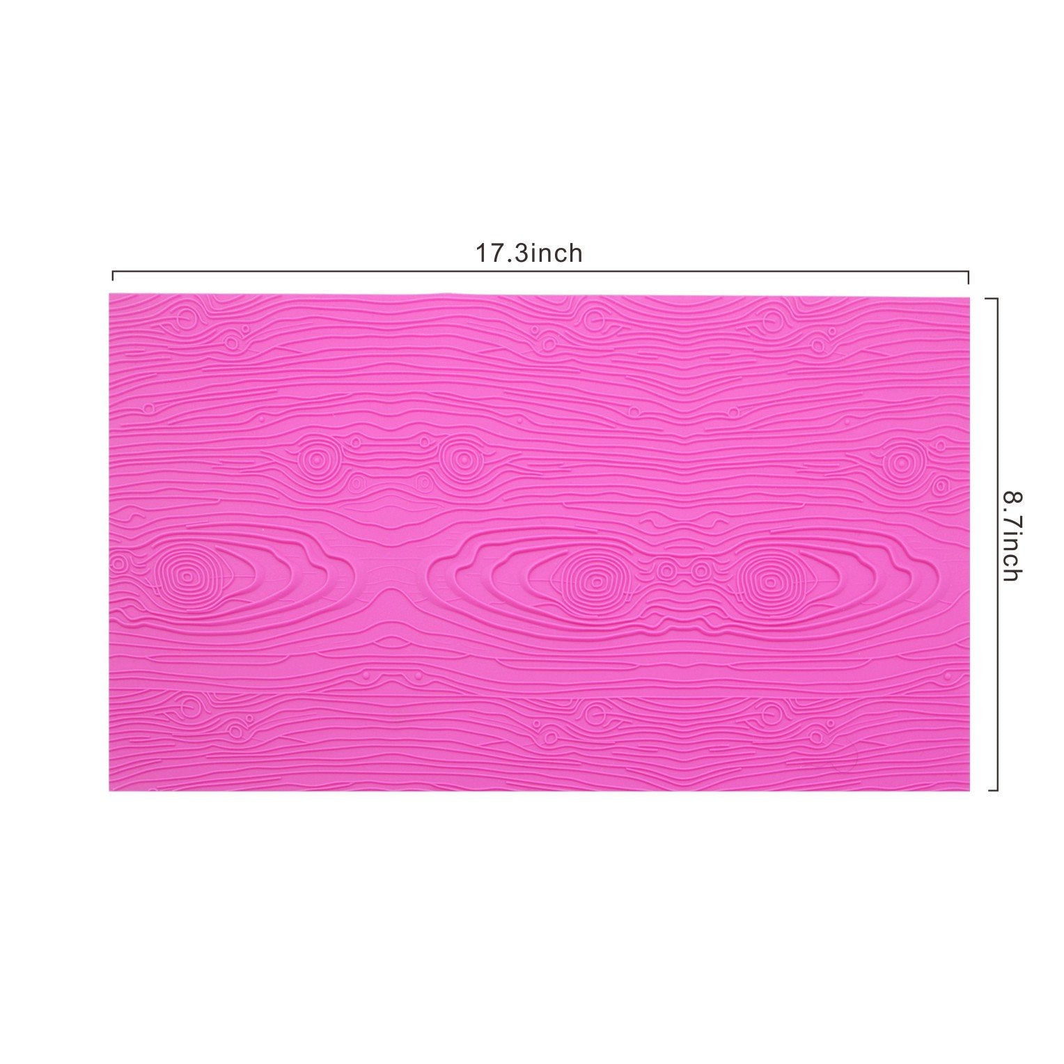Warmoor Silicone Cake Fondant Mat, Woodgrain Impression Lace Mold (17 X 9 Inches, Pink Woodgrain)