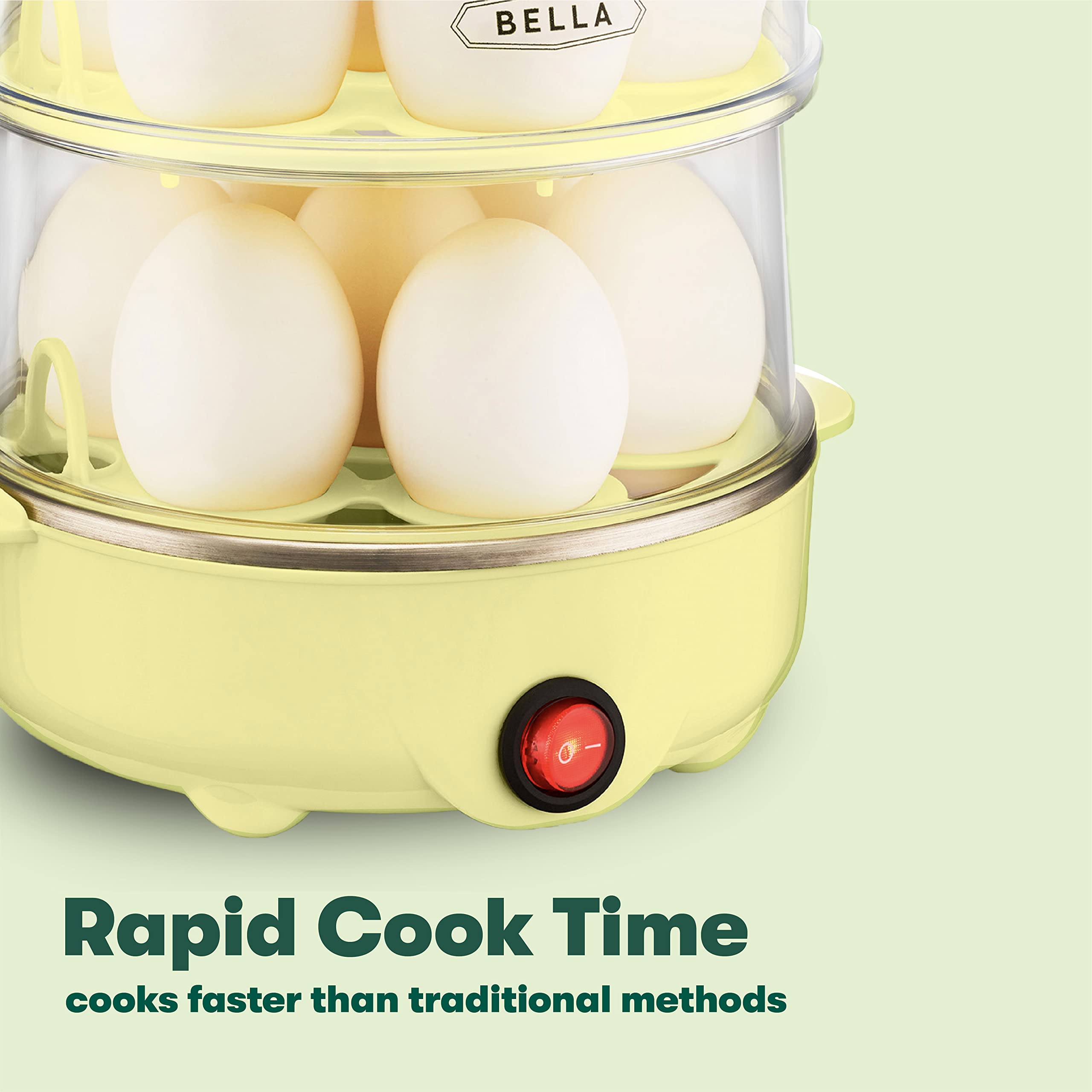 Bella Rapid Electric Egg Cooker And Poacher With Auto Shut Off For Omelet, Soft, Medium And Hard Boiled Eggs - 14 Egg Capacity T