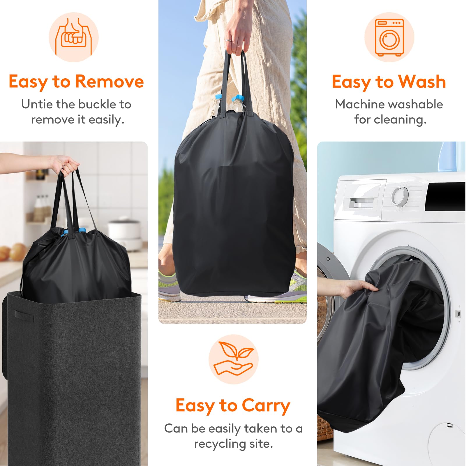 Lifewit 80L Recycling Bin For Kitchen, Large 26 Gallon Recycle Bin With Lid And Reusable Inner Bag, Tall Indoor Home Storage Can