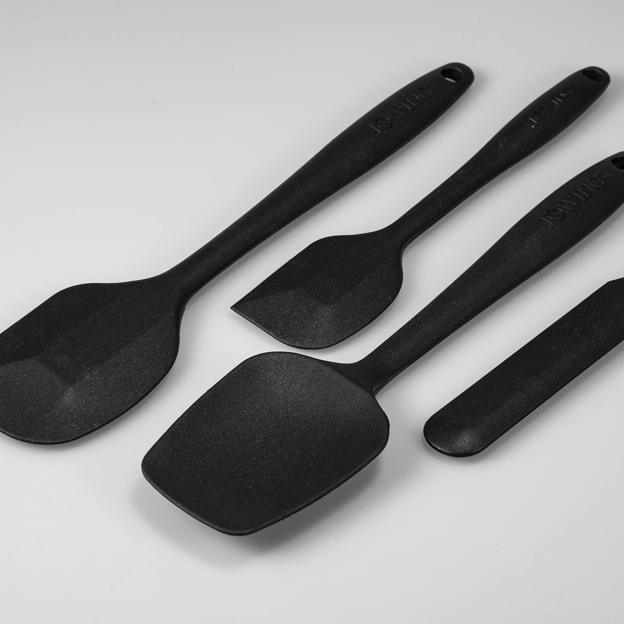 4 Piece Silicone Spatula Set, Flexible Heat Resistant Non-Scratch Baking Cooking Rubber Spatulas With Stainless Steel Core, Blac