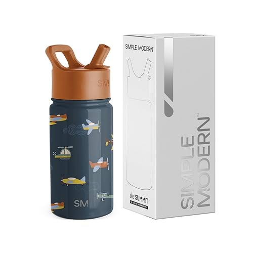 Simple Modern Kids Water Bottle With Straw Lid | Insulated Stainless Steel Reusable Tumbler For Toddlers, Boys | Summit Collecti