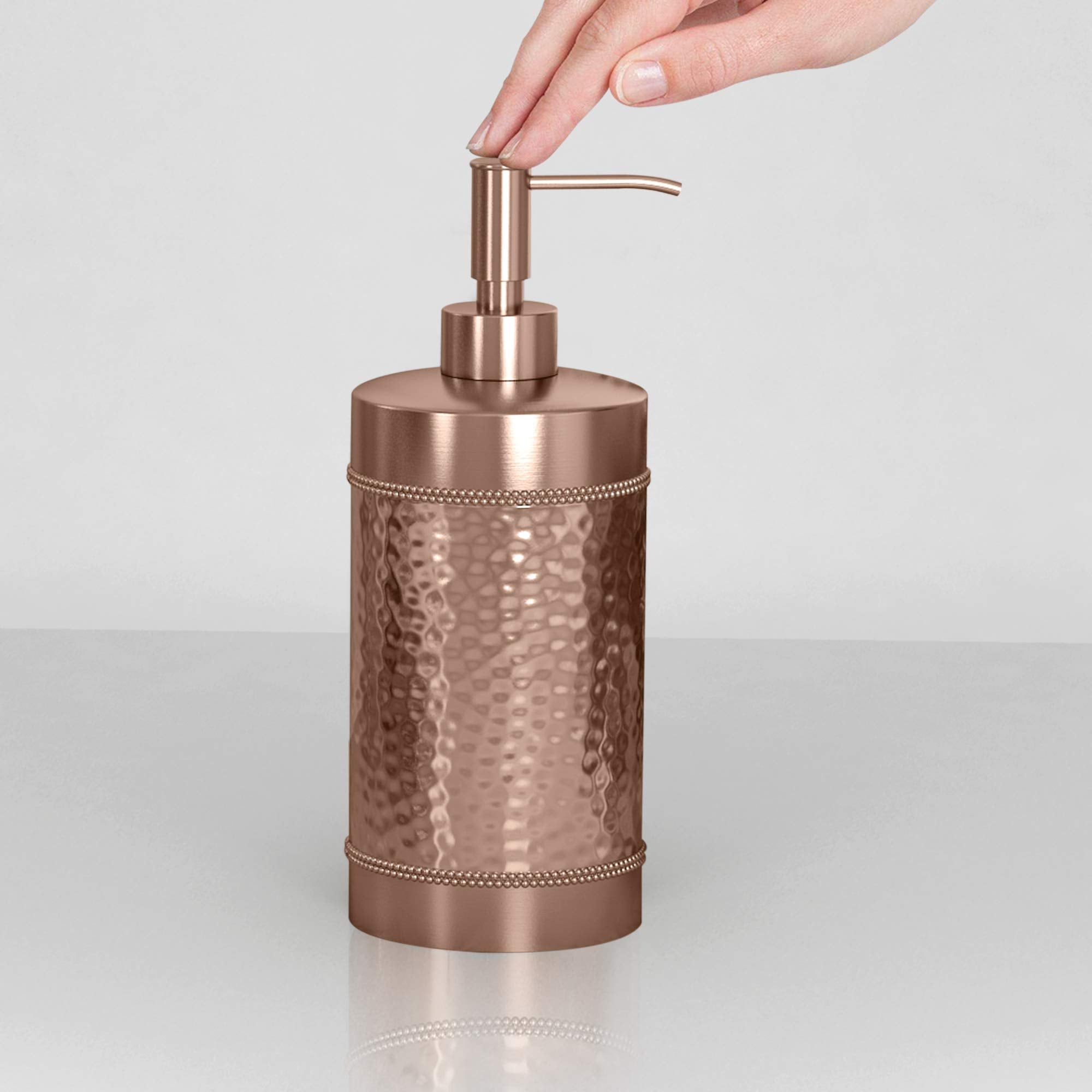 Nu Steel Copper Hudson Elegant Decoration Collection Liquid Soap & Lotion Dispenser Pump For Bathroom Or Kitchen Countertops, Ha