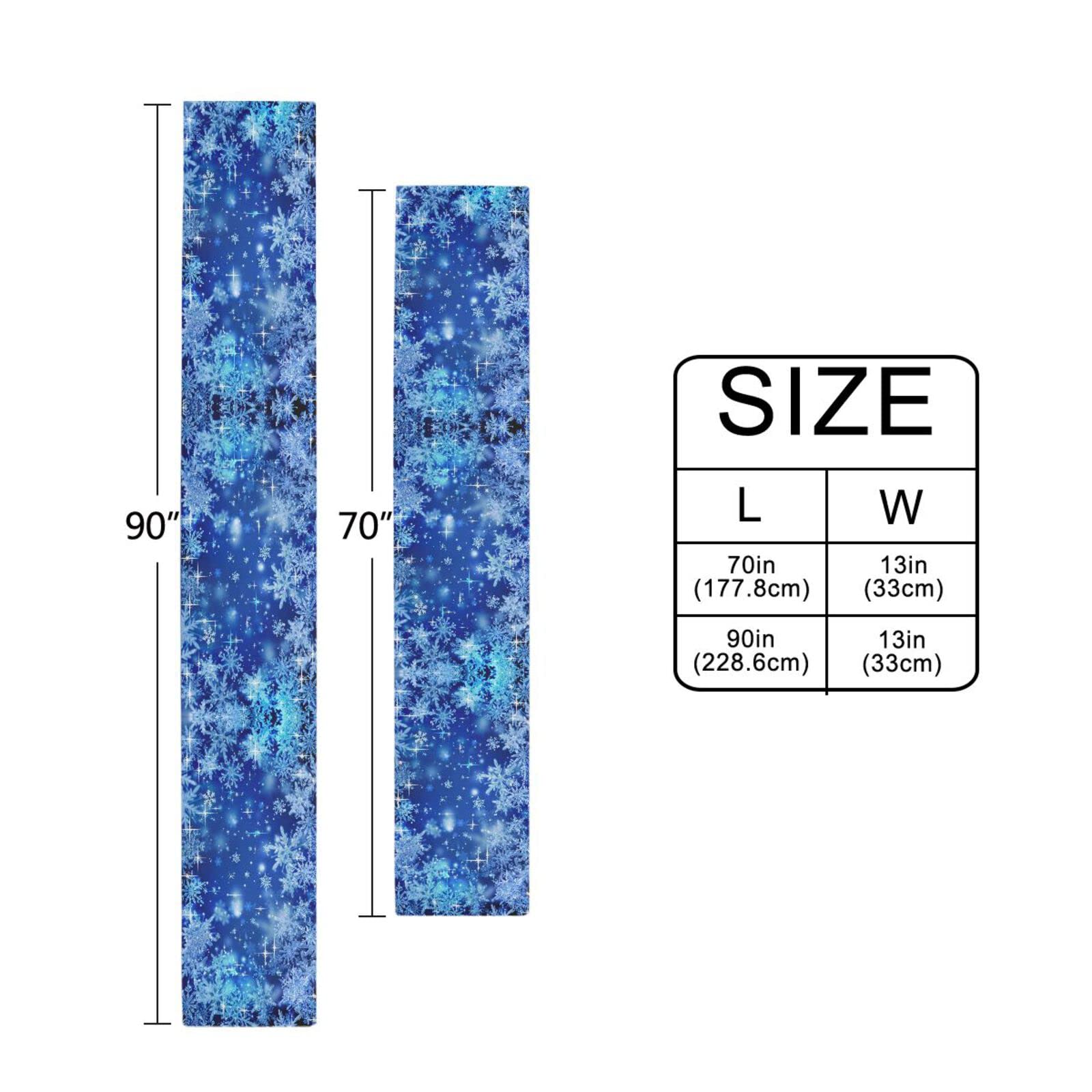 Alaza Blue Winter Christmas Glitter Snowflakes Table Runner For Kitchen Dining 13 X 70 Inches Long Table Runners Cloth Placemat