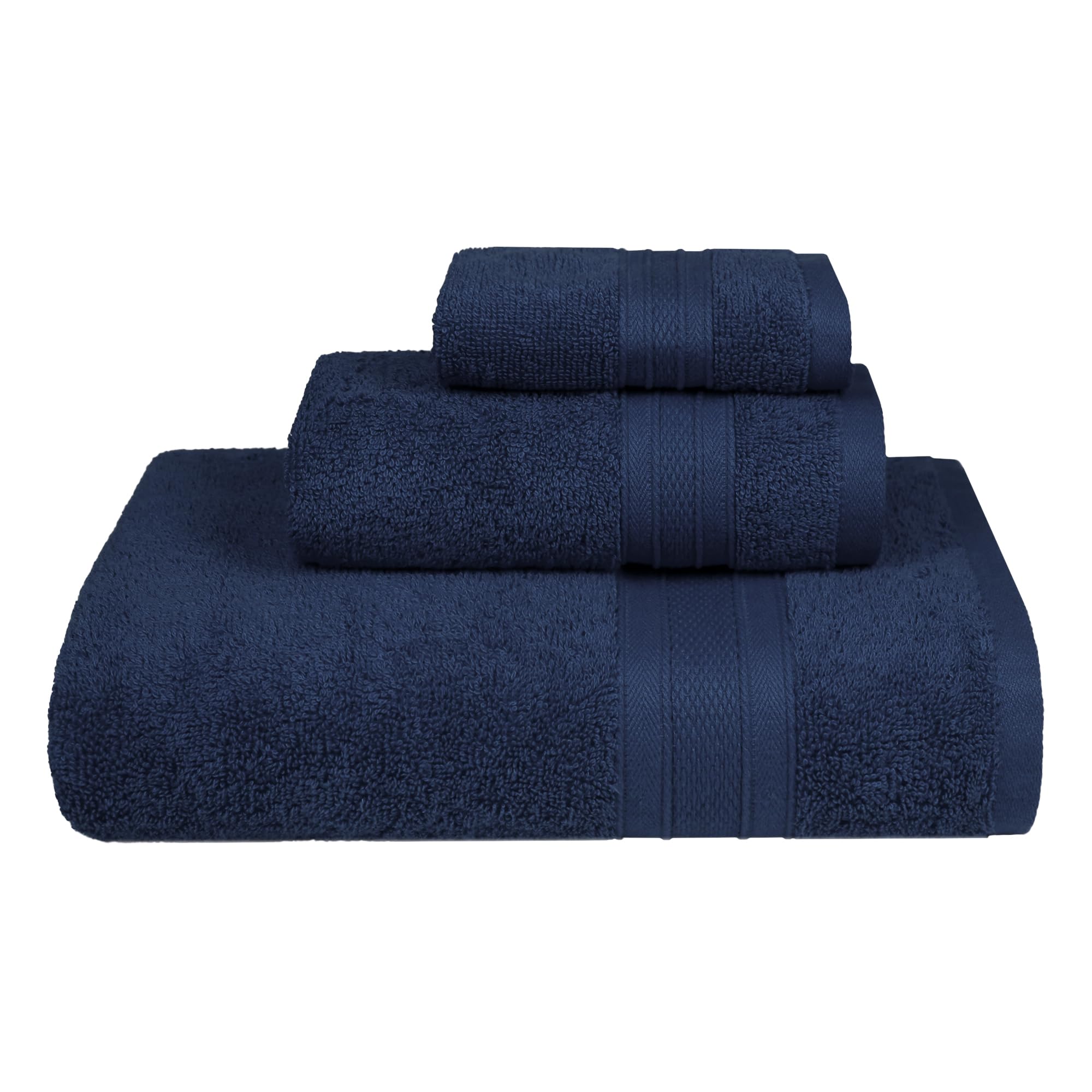 Trident Soft Comfort Air Rich Towels For Bath, 100% Cotton Towel, Super Soft, Highly Absorbent, 3 Pieces Towel Set, 500 Gsm - Na