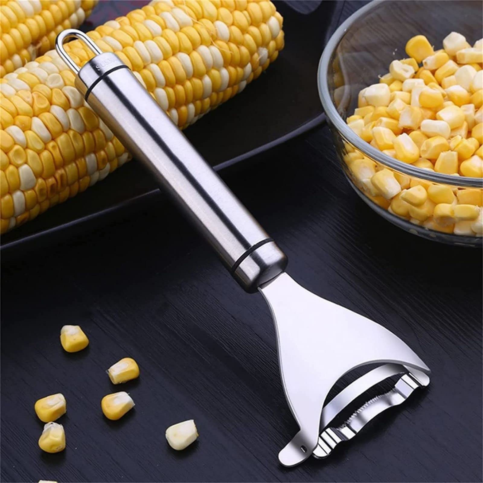 2Pcs Magic Corn Cutter Peeler, Corn Stripper Cob Stripper Tool,Premium Stainless Steel Corn Thresher Cob Remover Tool With Ergon