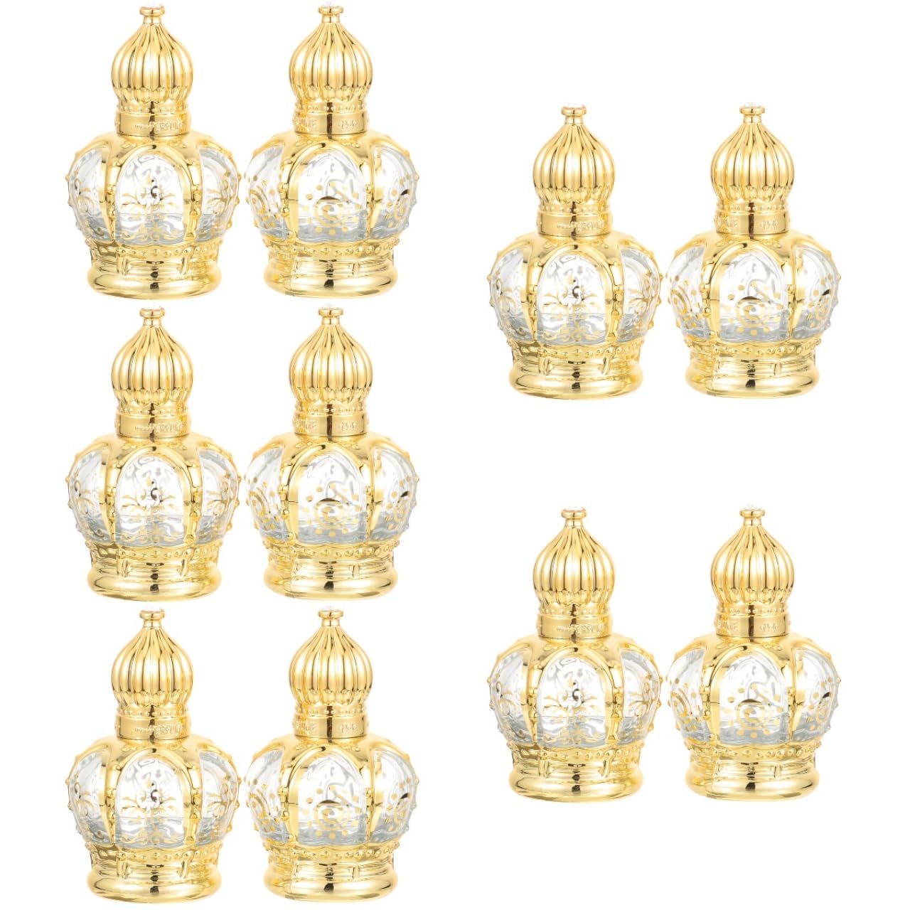 Ipetboom 10 Pcs Refillable Perfume Sample On Container, Vintage Roller Bottles Middle Eastern Style Empty Glass Roll on Bottles 
