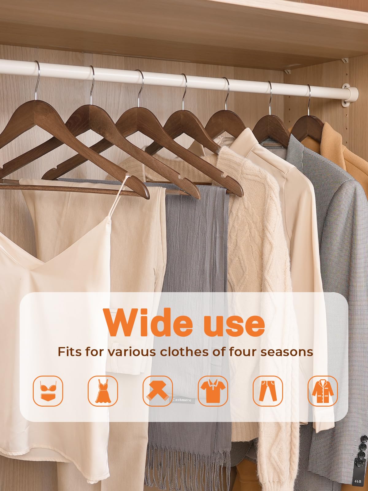 House Day Premium Wooden Hangers 10 Pack Walnut Coat Hangers Wood Clothes Hangers Smooth Finish Wood Hangers For Closet Heavy Du