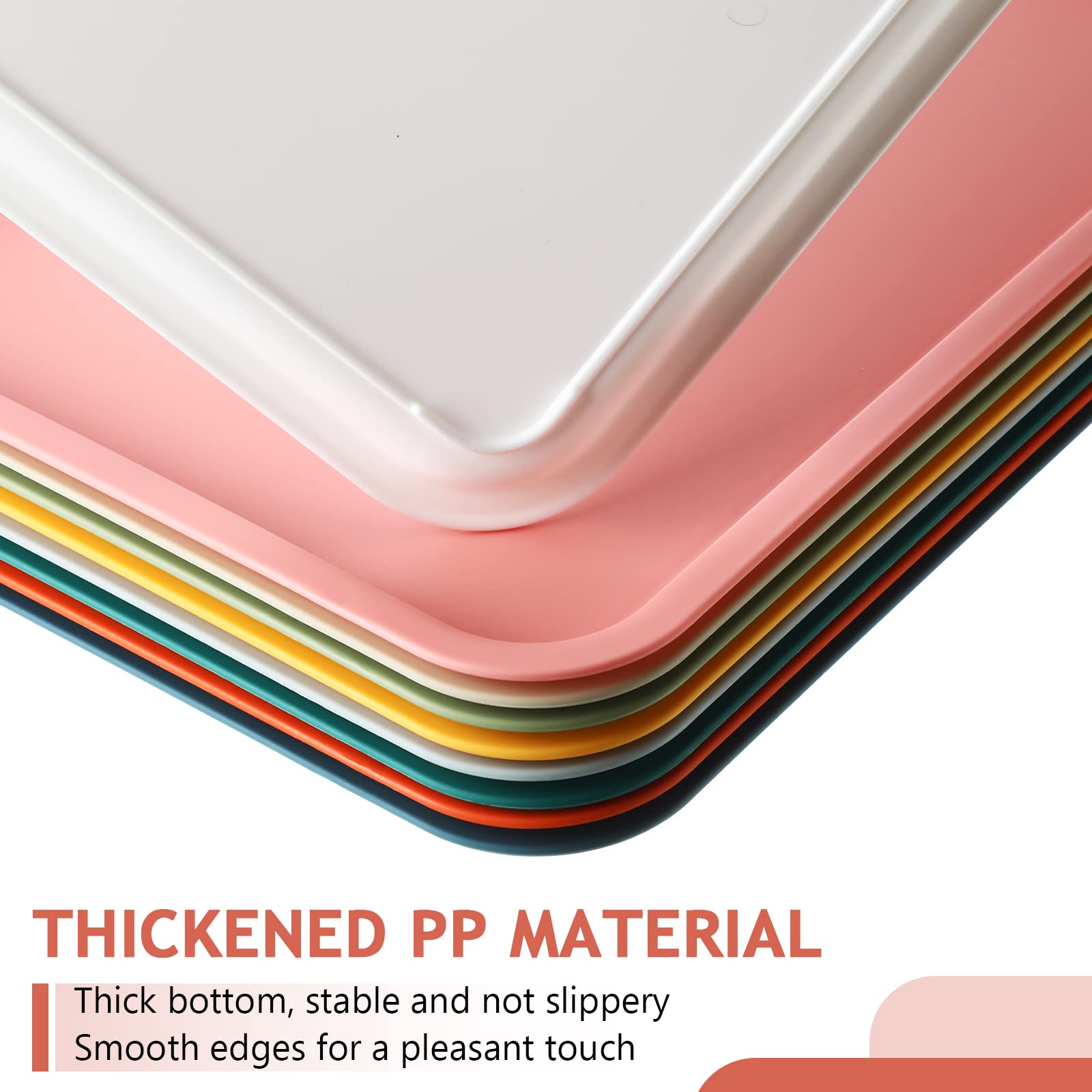 18 Pcs Plastic Fast Food Trays Bulk Colorful Restaurant Serving Trays Cafeteria Trays Grill Tray School Lunch Trays Rectangular
