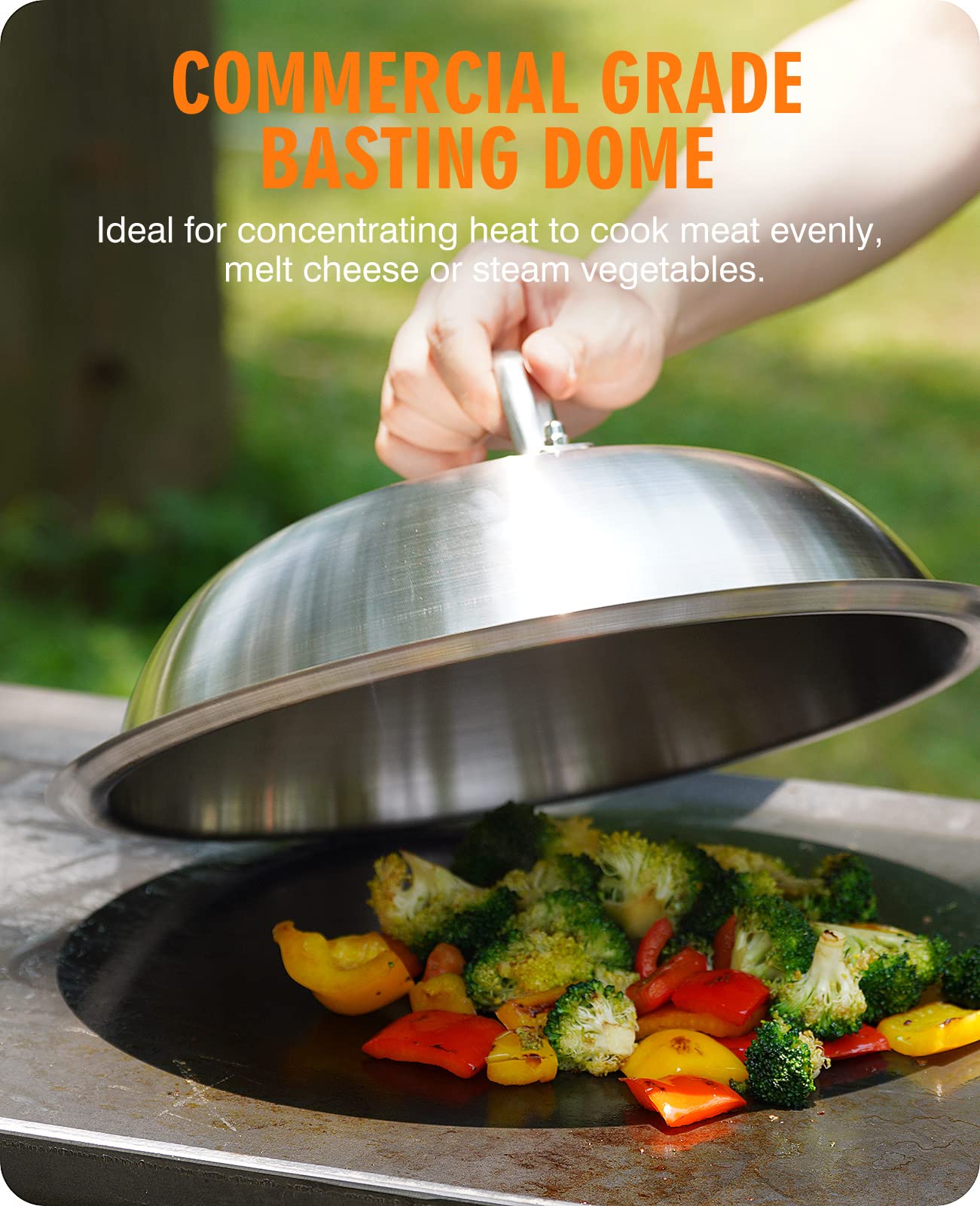 HOMENOTE Griddle Accessories for Blackstone  Commercial Grade 12 Inch Heavy Duty Melting Dome with Round Cast Iron Smash Burger Press Perfect for Flat Top Hibachi Grill Indoor Outdoor