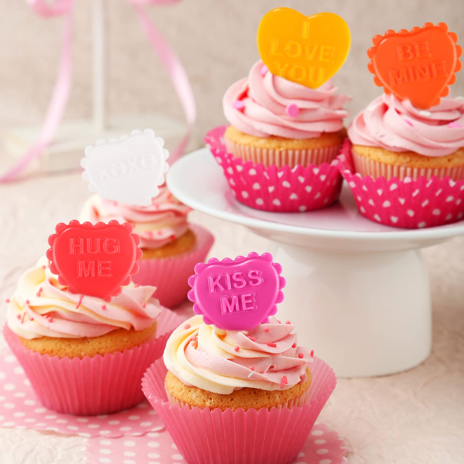 2 Pieces Valentines Day Mold Heart Shape Candy Oreo Molds Silicone Mini Heart Candy Mold Love Valentine Silicone Mold Pink Heart