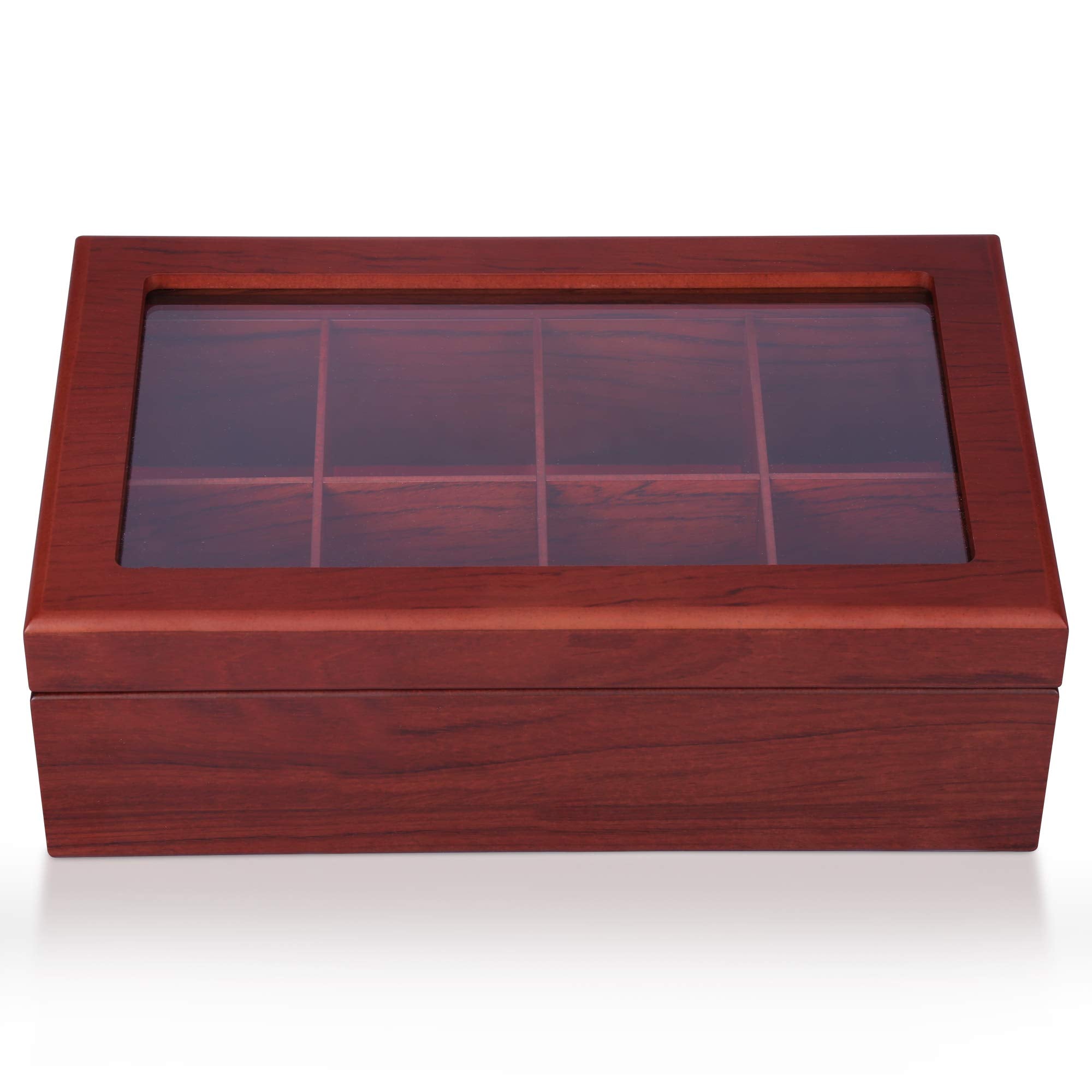 Apace Living Tea Box - Luxury Wooden Tea Storage Chest From The Premier Collection - 8 Adjustable Compartment Tea Bags Organizer