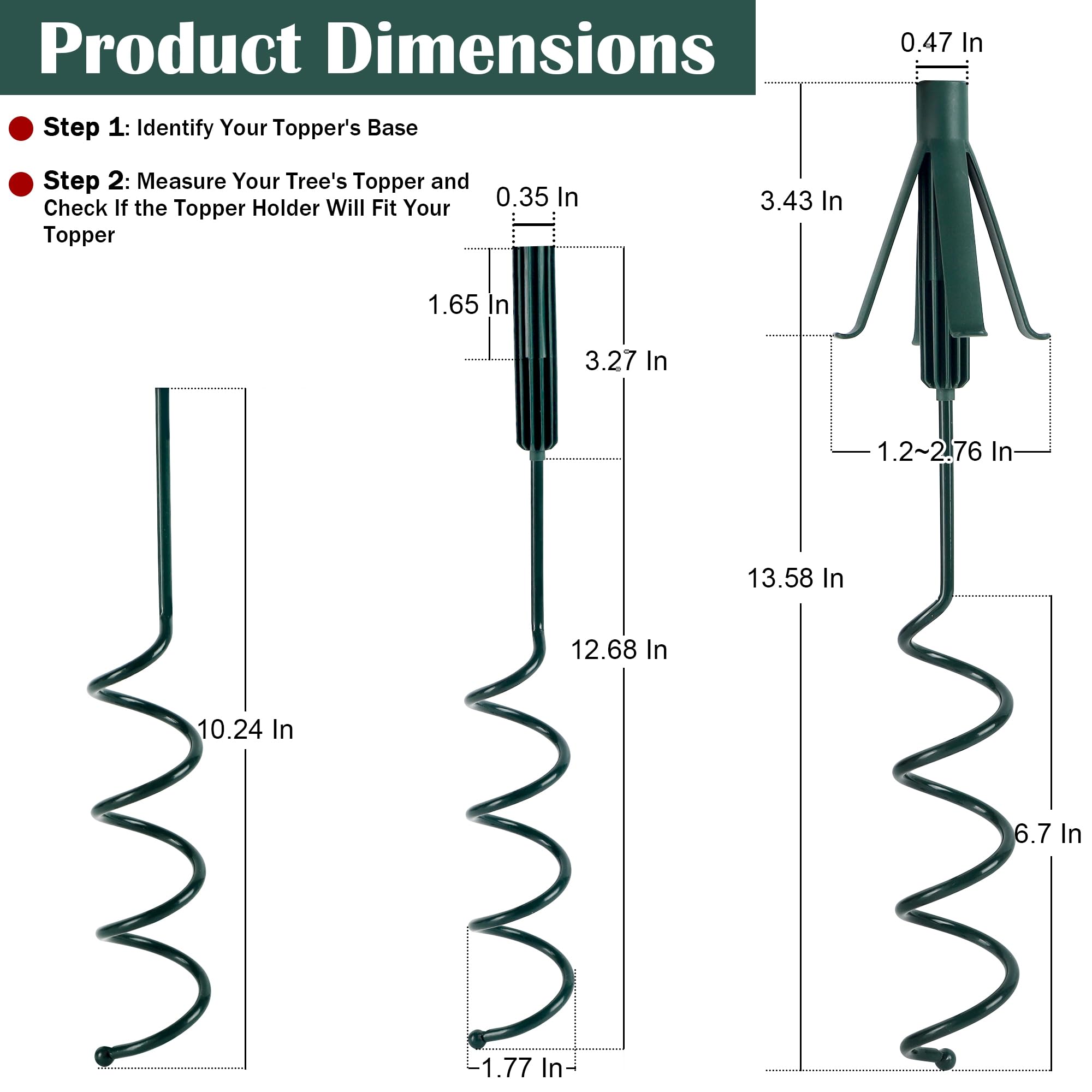 FORUP Christmas Tree Topper Holder, Versatile 3-in-1 Tree Topper Stabilizer for Most Treetop Ornaments, Fits Tree Center Poles u