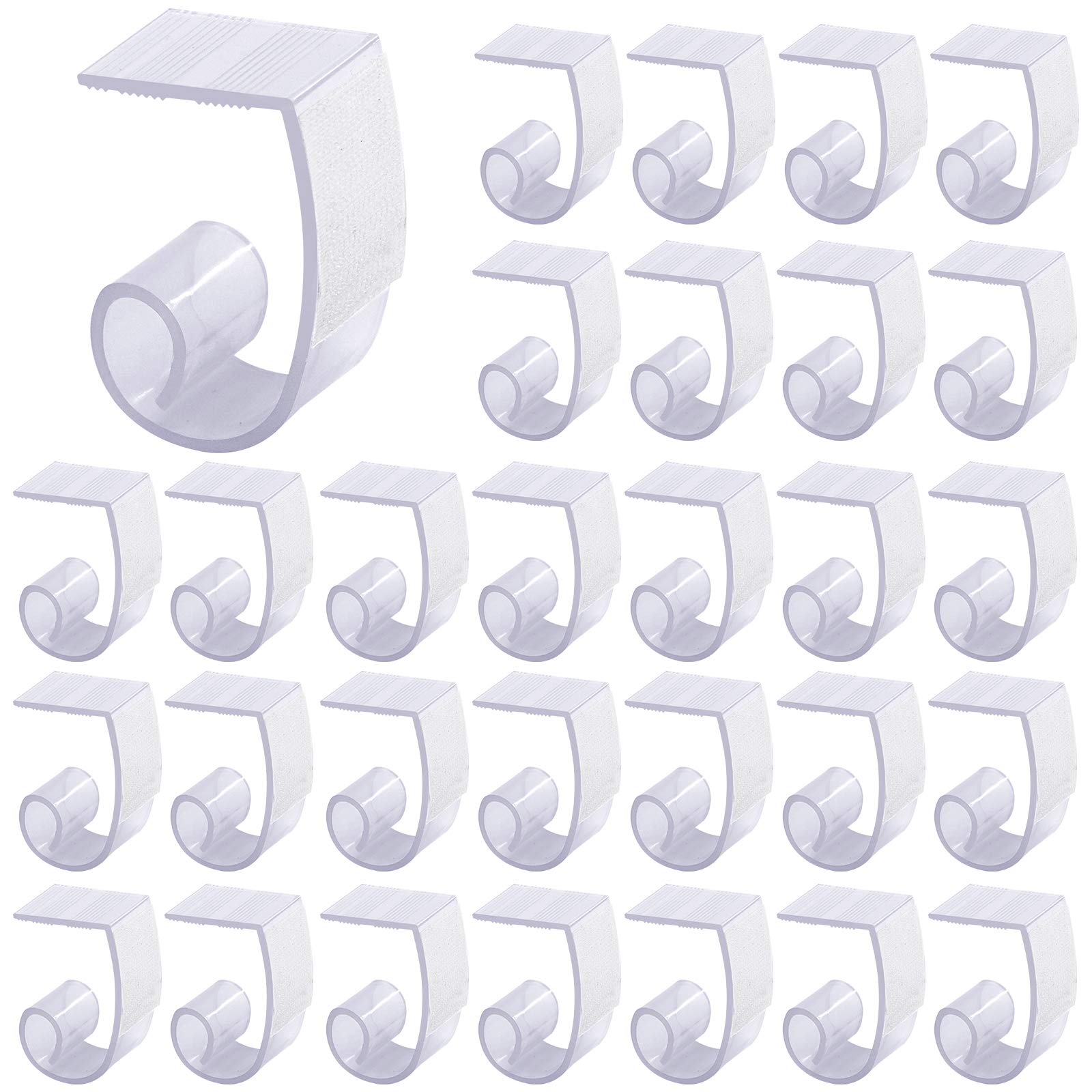 Glarks 30 Pack Rectangular Shape Plastic Table Cover Clips Tablecloth Clips Table Skirting Clips With Hook And Loop For 3/4 To 1