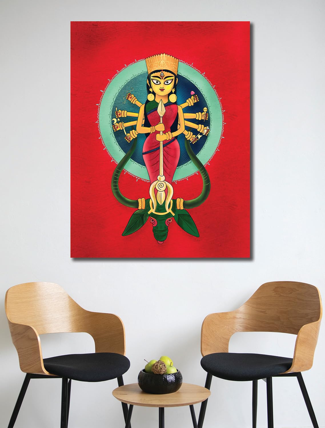 Namaste Home - Canvas Painting - Maa Durga - Traditional Art - Abstract Art - Canvas Painting for Home and Office (Cotton Canvas