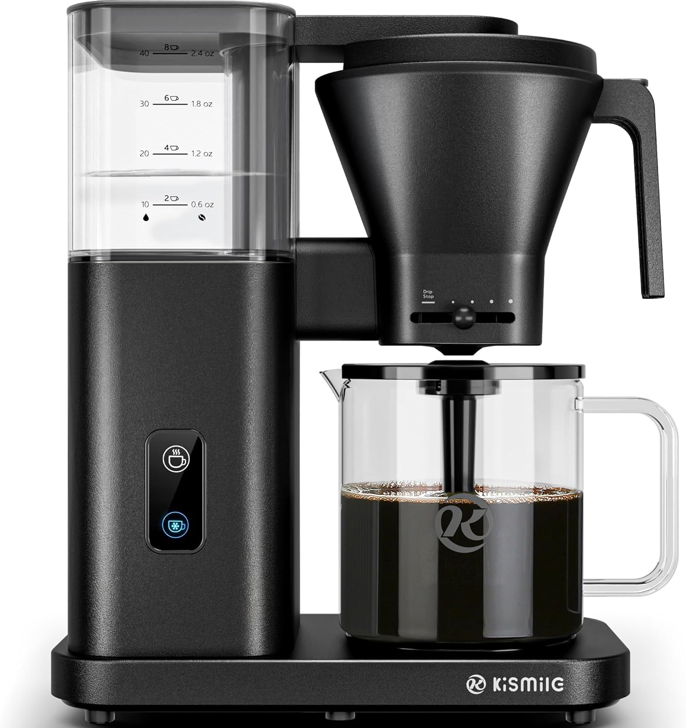 Kismile SCA-Certified 8 Cup Drip Coffee Maker, Pour Over Coffee Machine with 3s Instant Heat 197-205?, Adjustable Flow Control, 