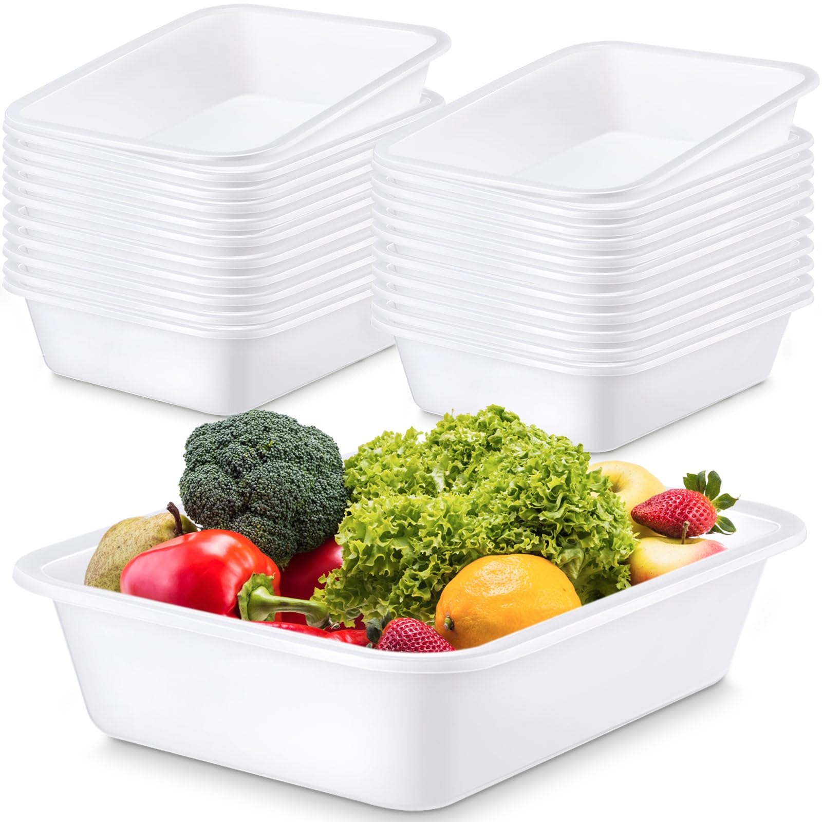 Wesiti 20 Pack 9L Commercial Bus Tubs Plastic Tub Utility Dish Bin Wash Basin Tote Box Meat Lugs Dish Pan Restaurant Supplies fo